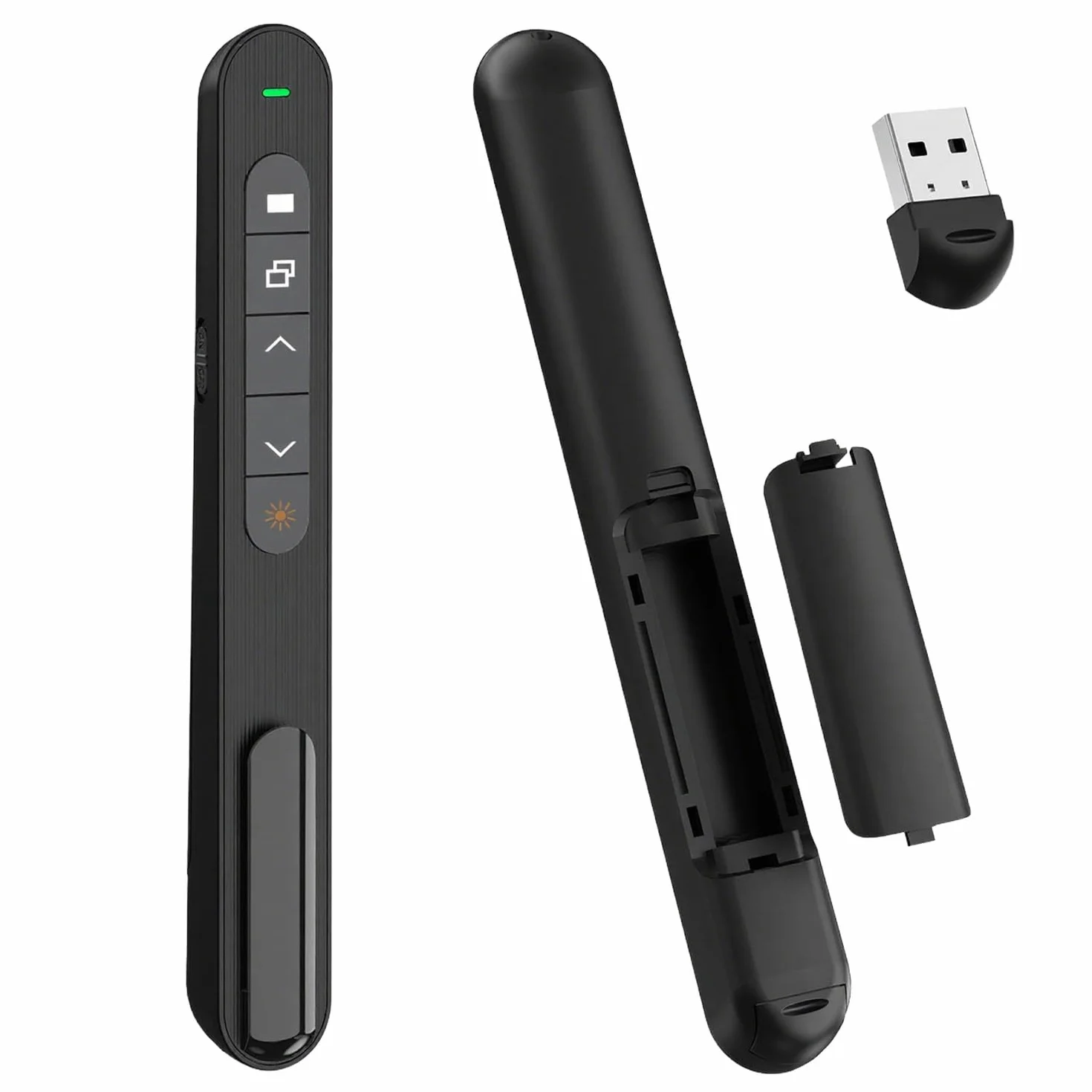 Clicker de présentation sans fil 2,4 GHz avec télécommande de volume pour PowerPoint Keynote PPT Mac PC ordinateur portable