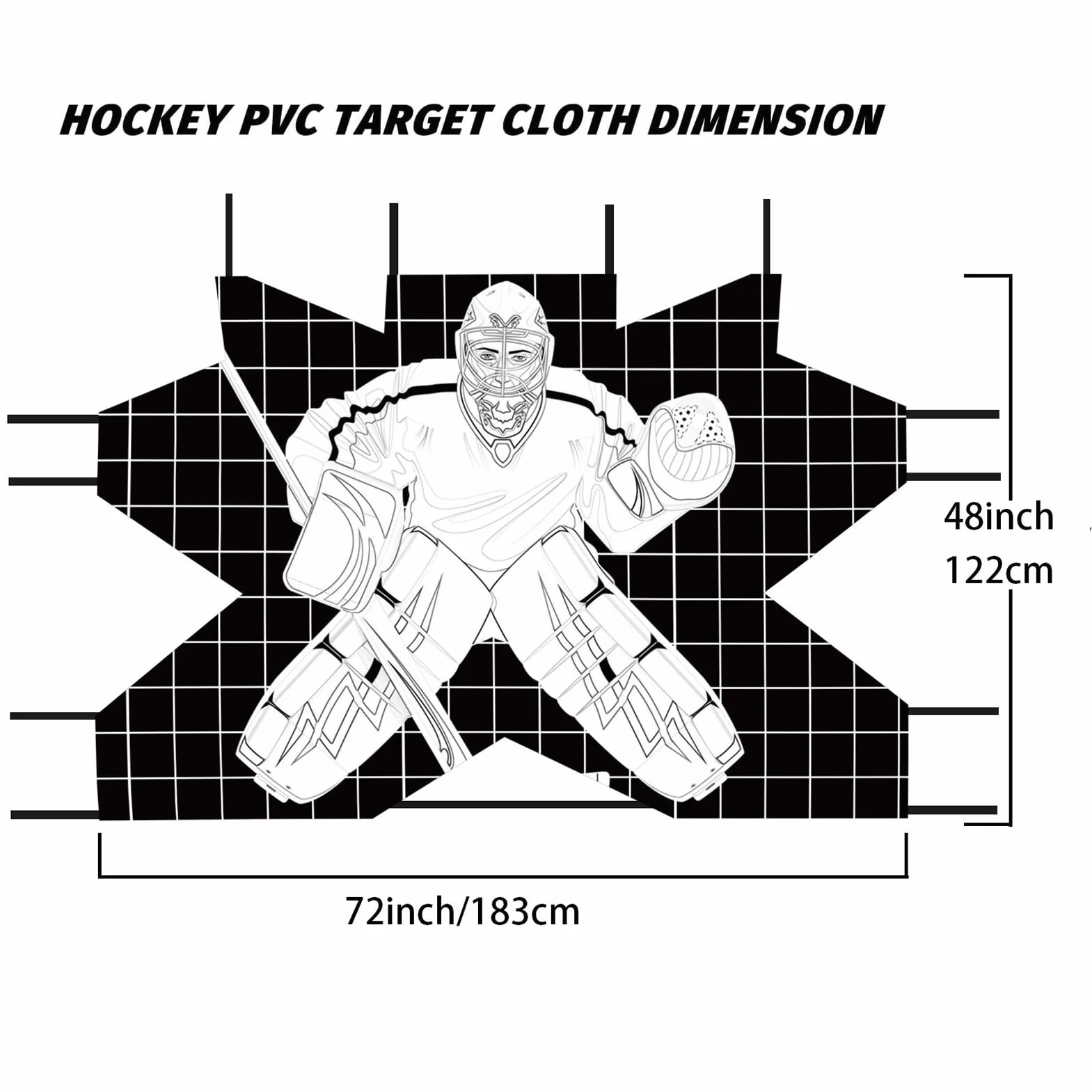Cible de Gardien de But de Hockey en Vinyle Durable avec Jardin Renforcé - Résistant aux Intempéries pour Pratique de Tir
