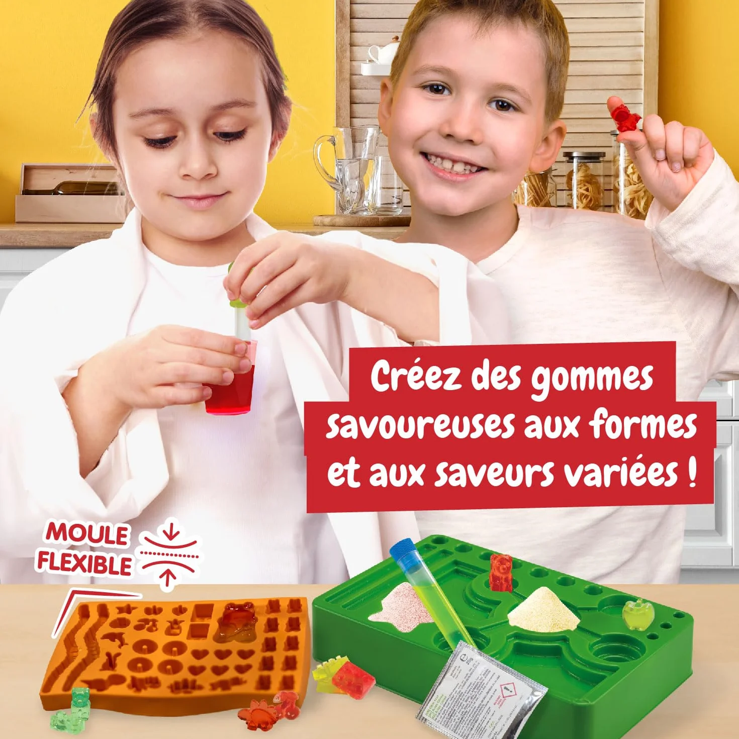 Science4you Atelier des Bonbons Gélifiés pour Enfants - Fabrication de Bonbons Gélifiés en 19 Formes, Boîte Cadeau Sucrée 7+