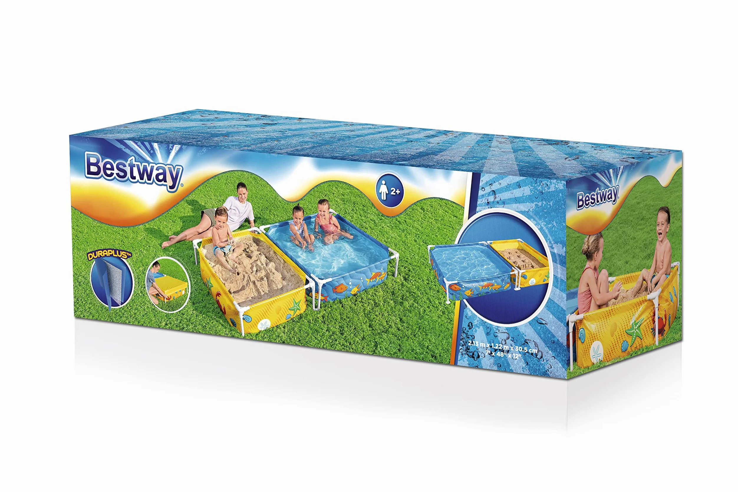 7' x 48" x 12"/2.13m x 1.22m x 30.5cm My First Frame Pool and Sandpit