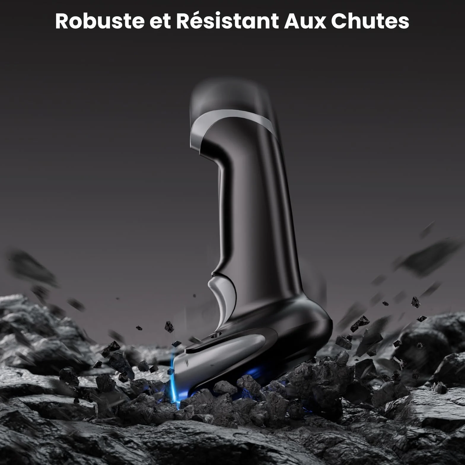 Eyoyo Douchette Code Barre 1D 2D QR Code, Lecteur Codes sans Fil Bluetooth 2,4 GHz USB Portable Gris