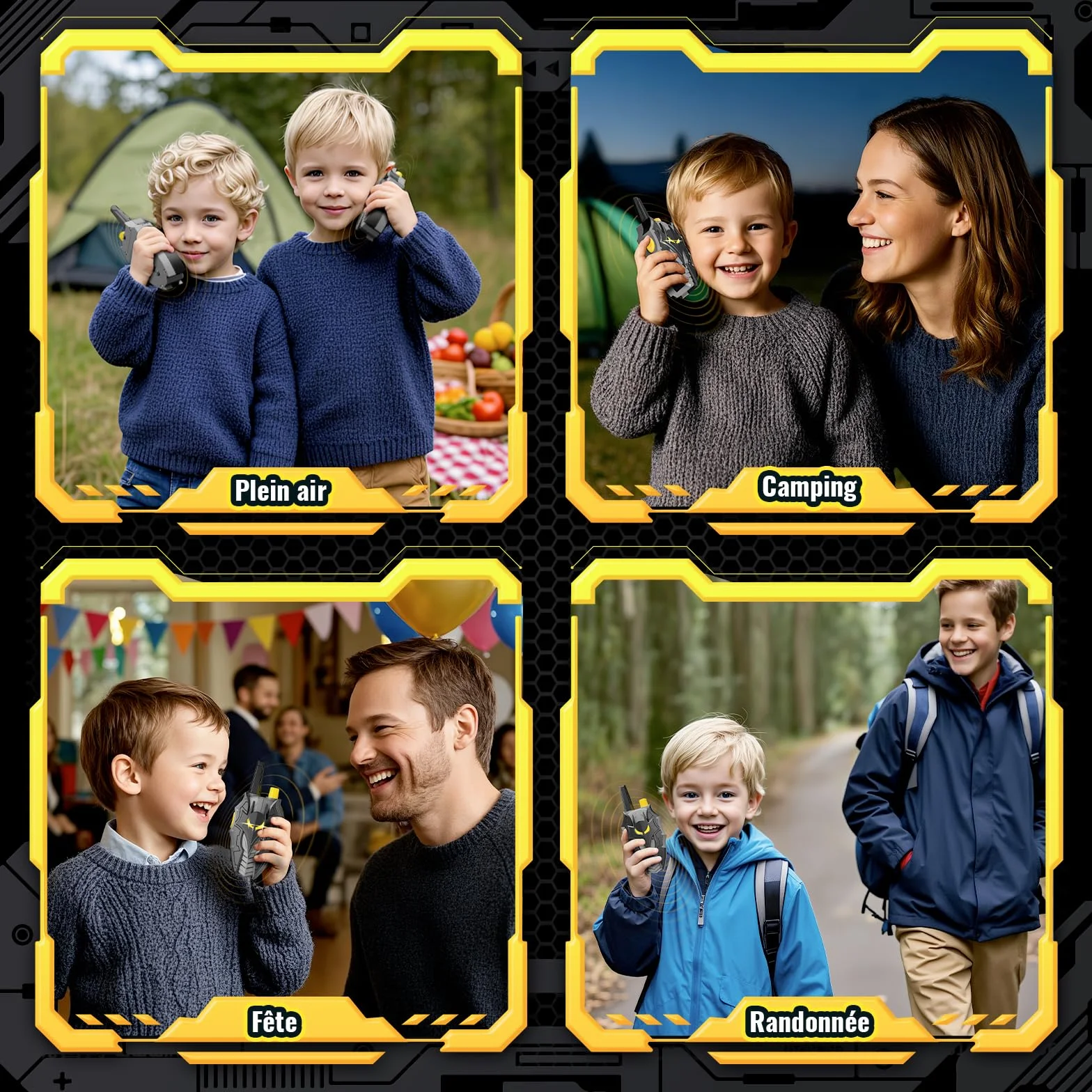 Talkie Walkie Enfant avec Yeux Lumineux, Design Bat Vaisseau Spatial & Fléchette Ailée, Jouet Garçon 3-12 Ans Jeux Extérieur