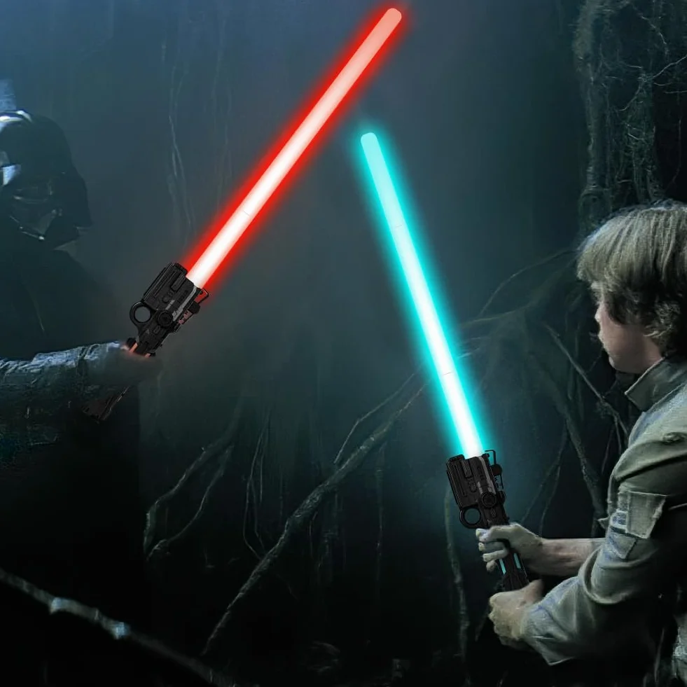 Sabre Laser OSDUE 7 Couleurs Lumineux LED avec Son Épées Laser Jouet Cosplay Noir