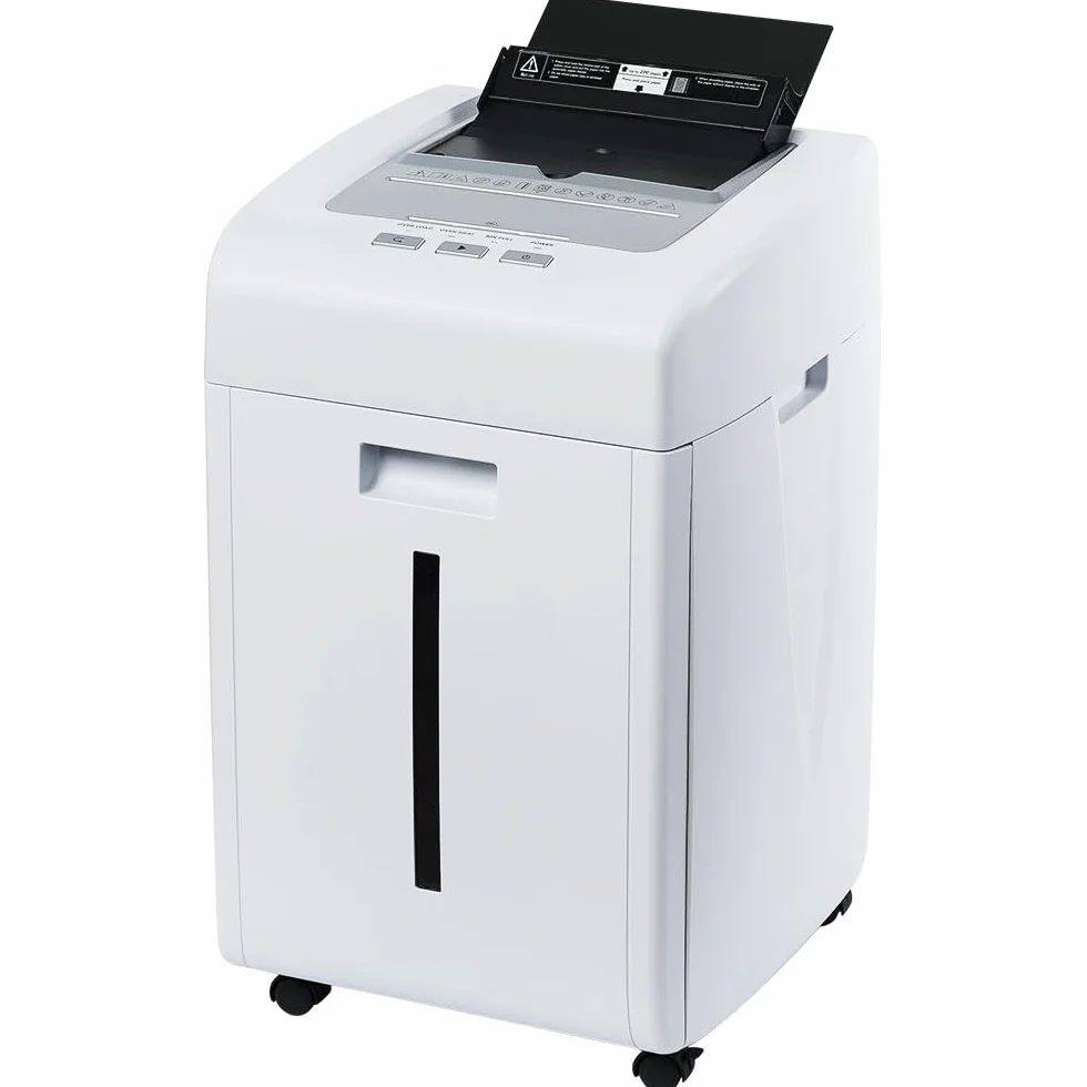 Kalopsia Destructeur de Document Automatique 200 Feuilles Broyeur Papier Micro Coupe 60 Mins Sécurité P5 Carte de Crédit CD Agrafe Bac 35 L