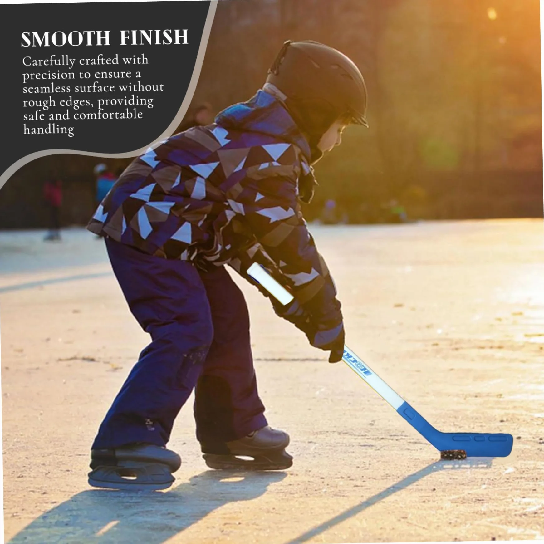 Ensemble de Hockey pour Enfants, Bâton avec 2 Balles, Entraînement Intérieur Extérieur (Bleu Rouge)