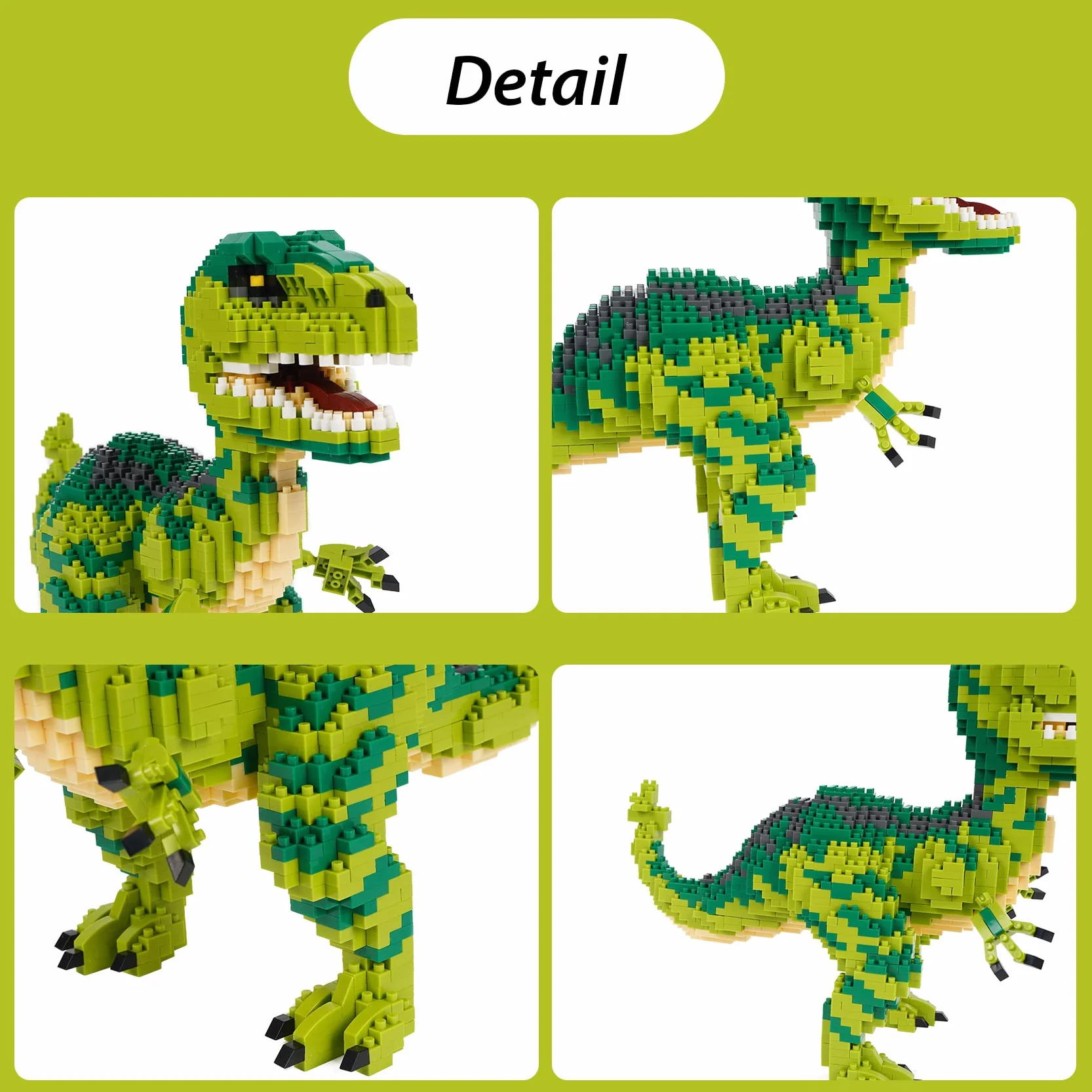 LULUFUN Kit de Blocs de Construction Dinosaures, Jouet de Mini Blocs Bricolage, Cadeau Adultes Enfants Velociraptor