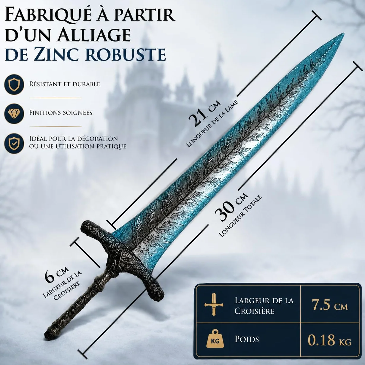 Elden Ring Dark Moon Greatsword XL Ouvre-lettre Support Cadeau Fan Collectionneur