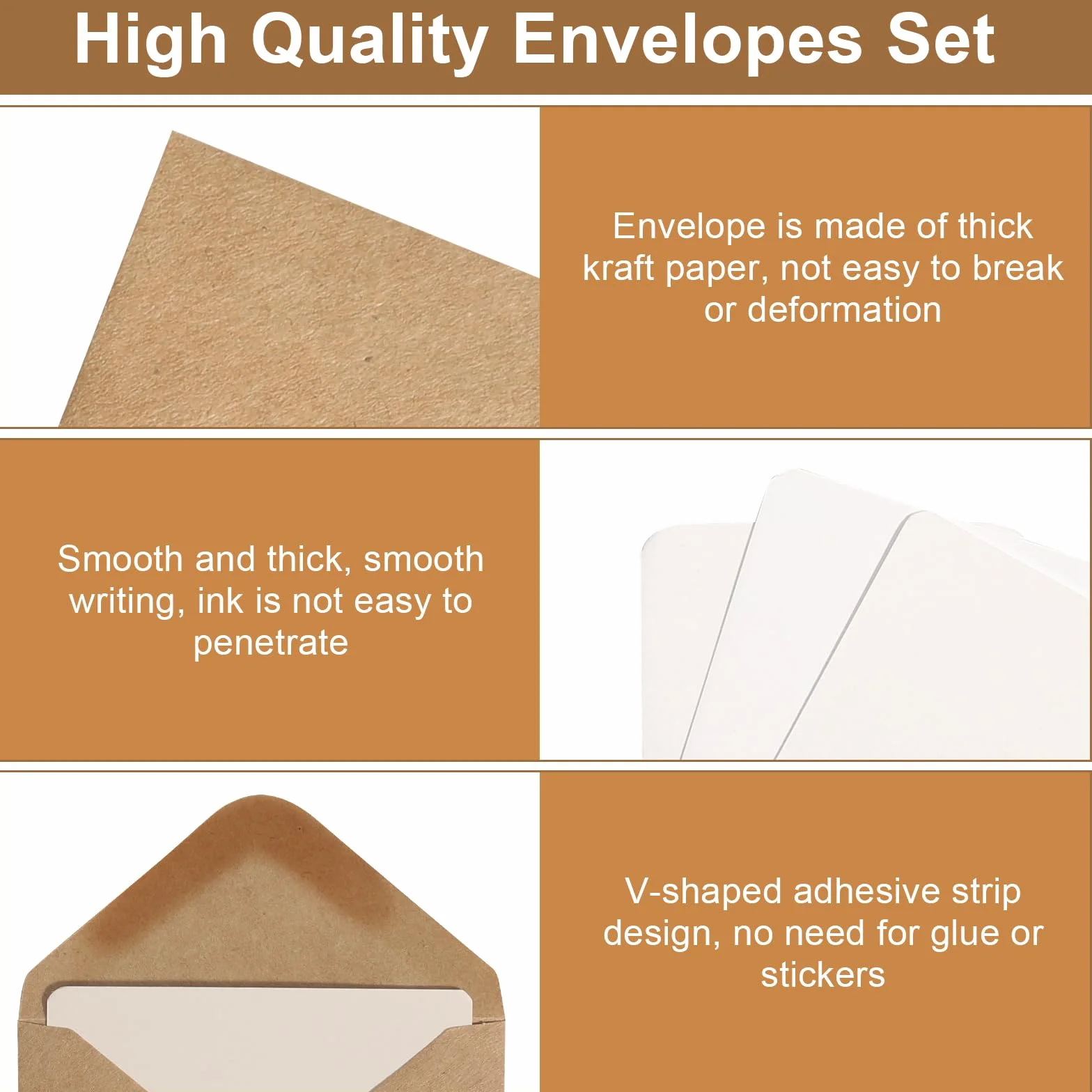 Enveloppes en Papier Kraft Vintage 100 Pièces Mini Enveloppes 100 Cartes Vierges pour Lettres Cartes de Vœux