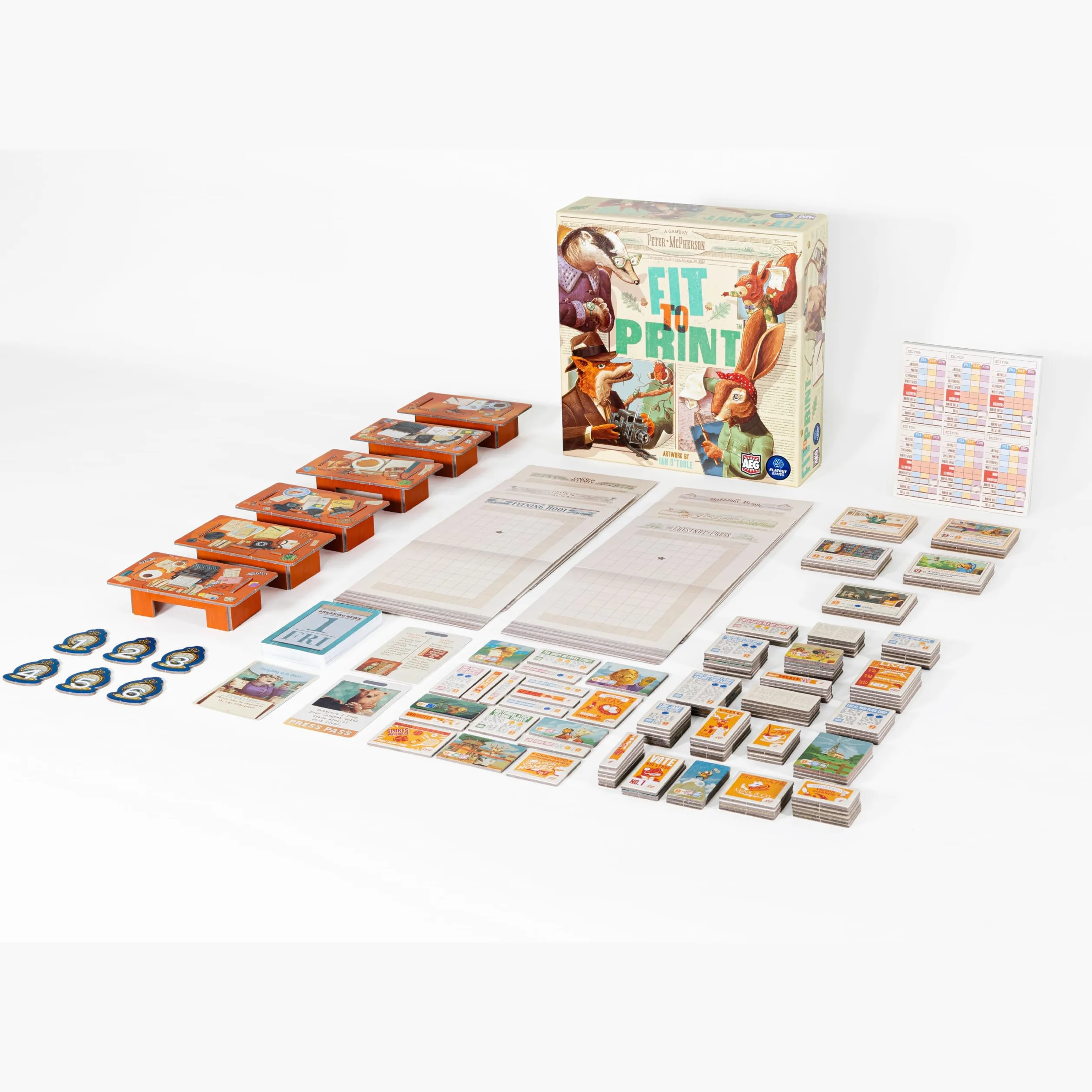 Alderac Entertainment | Fit to Print | Jeu De Societe, Tile Laying De Une, Mode Solo, Action en Temps Reel, Art Woodland | 1 to 6 Joueurs | 15 to 30 Min