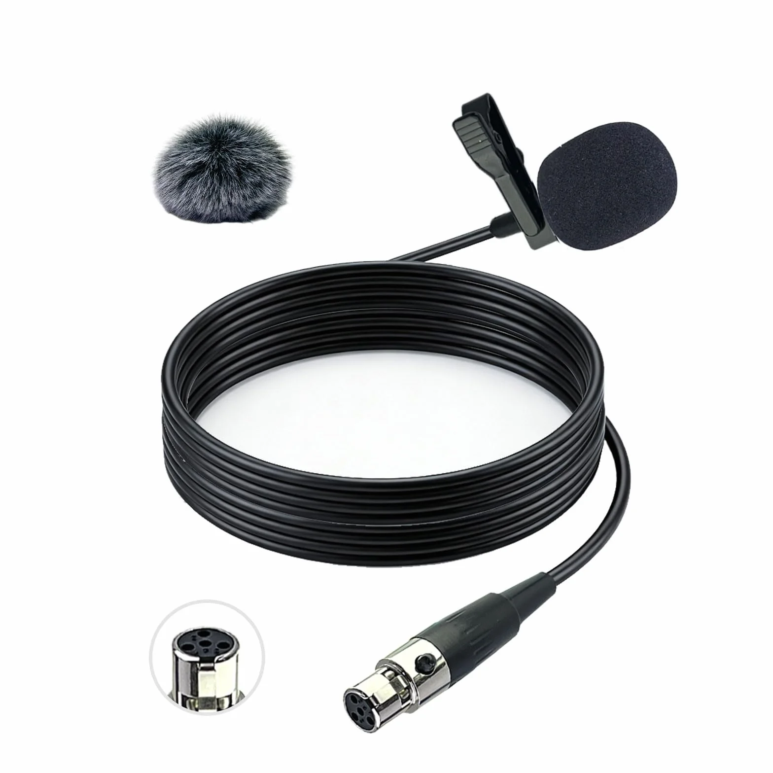 Shure Lavalier Lapel Microphone Ta4f Plug 1.5M Unidirectionnel Condensateur pour YouTube Performances Interviews