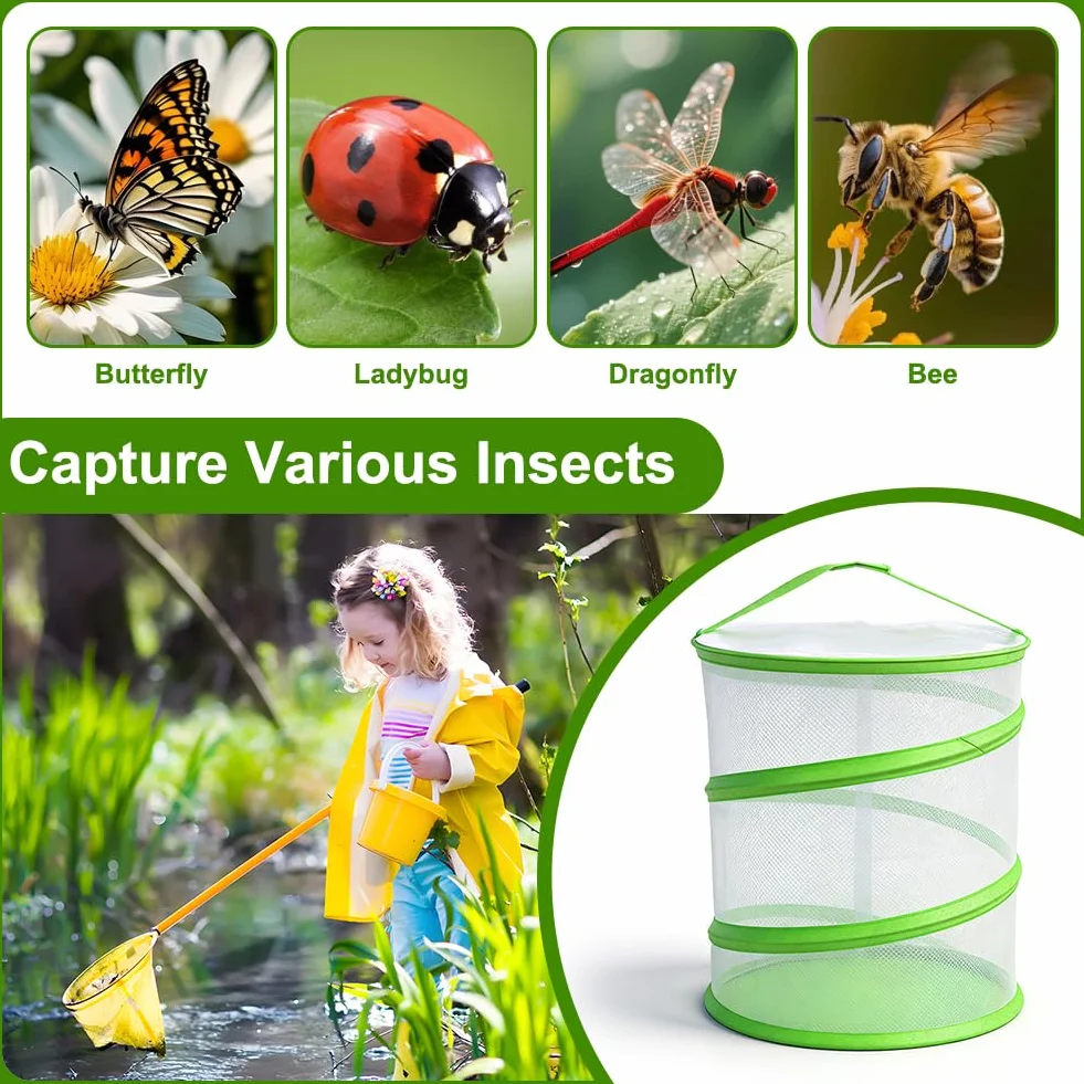 RANJIMA Cage pour insectes et papillons - Design pop-up Pliable En filet - Plein air