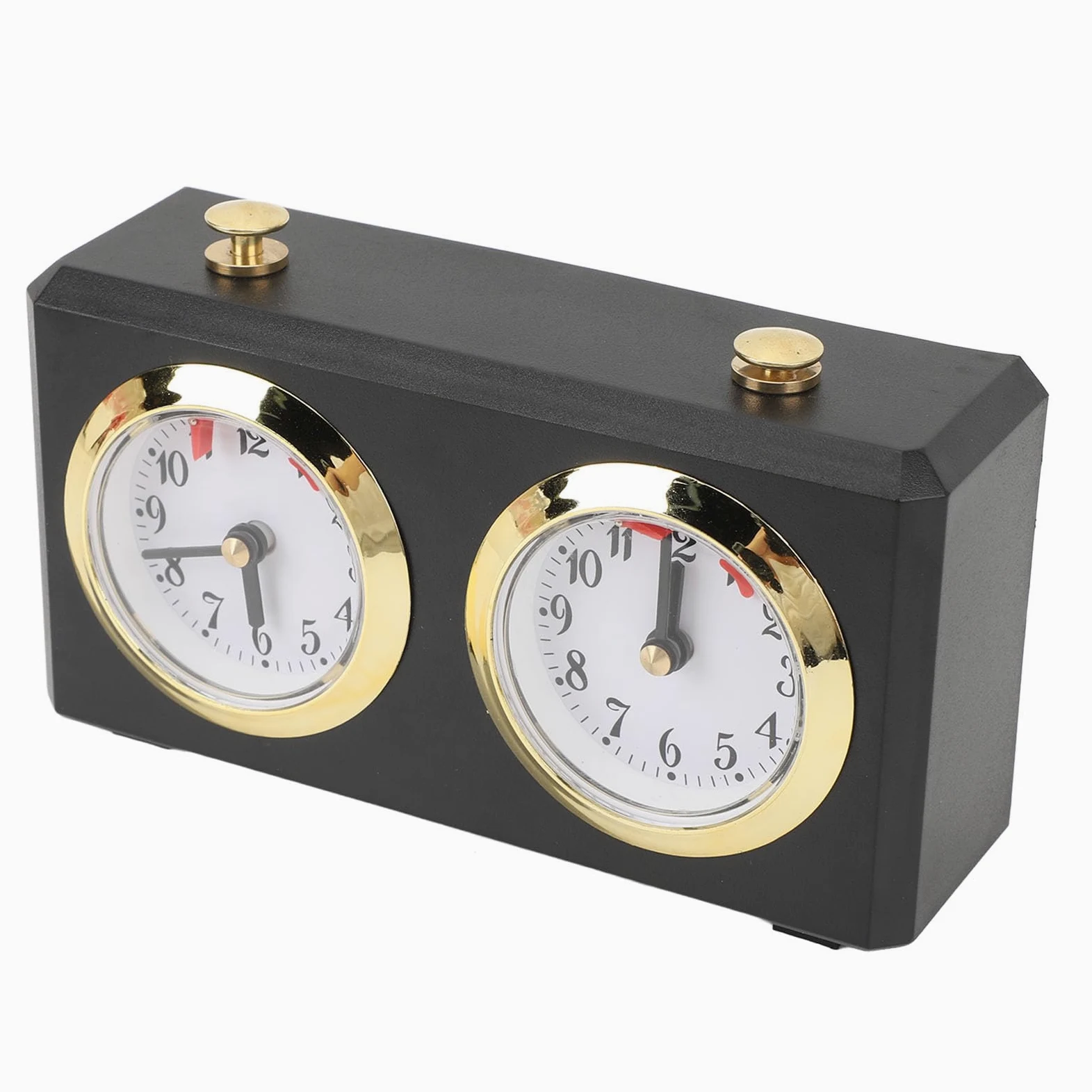Pendule D'échecs Analogique Mécanique, Minuterie de Jeu de société, avec Fonction Compte à Rebours et Chronomètre pour échecs, échecs Chinois (Black)