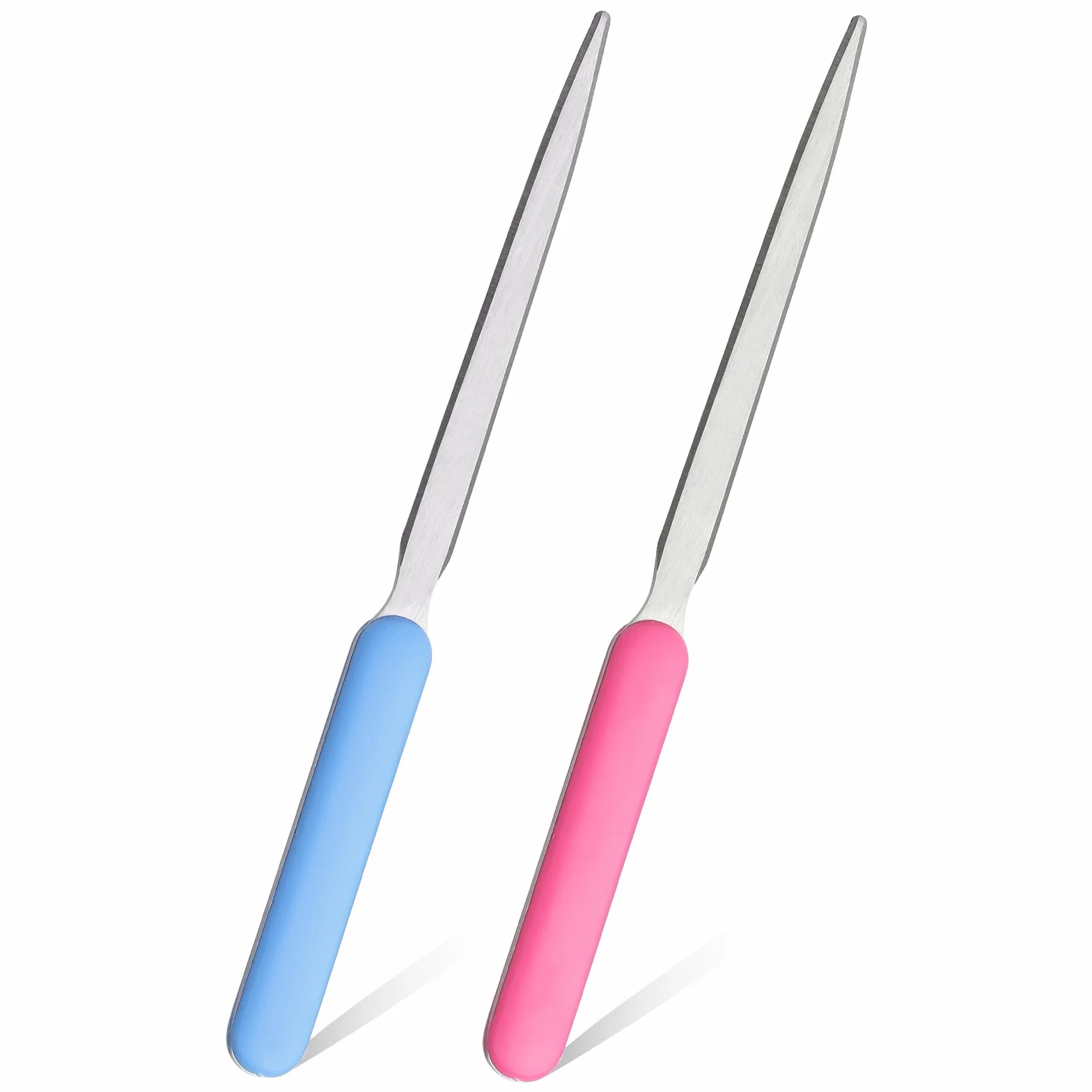 Ouvre-lettres en acier inoxydable lot de 2 rose bleue pour bureau