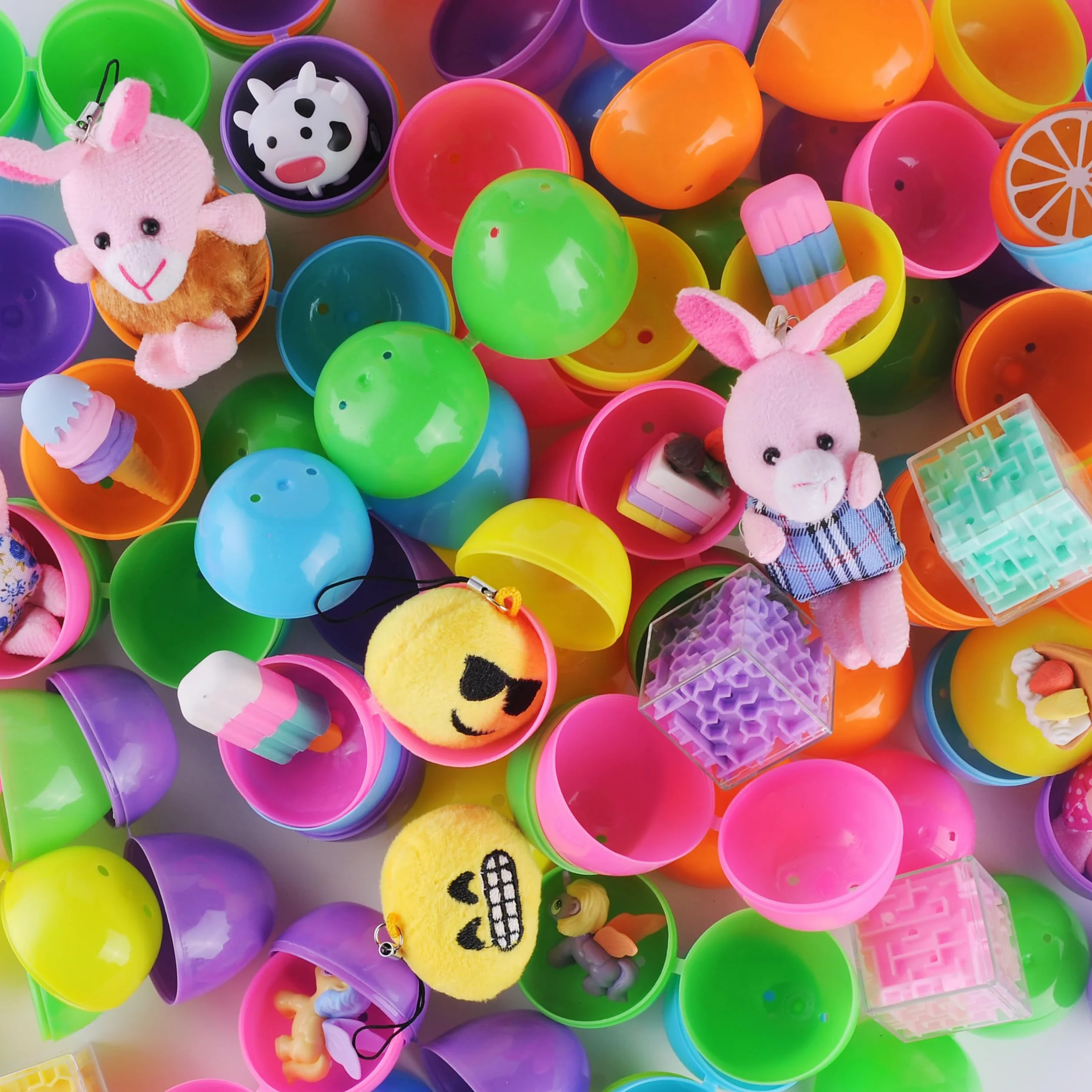 JOYIN 48 œufs de Pâques géants pré-remplis avec jouets, 3,25 pouces pour paniers de Pâques
