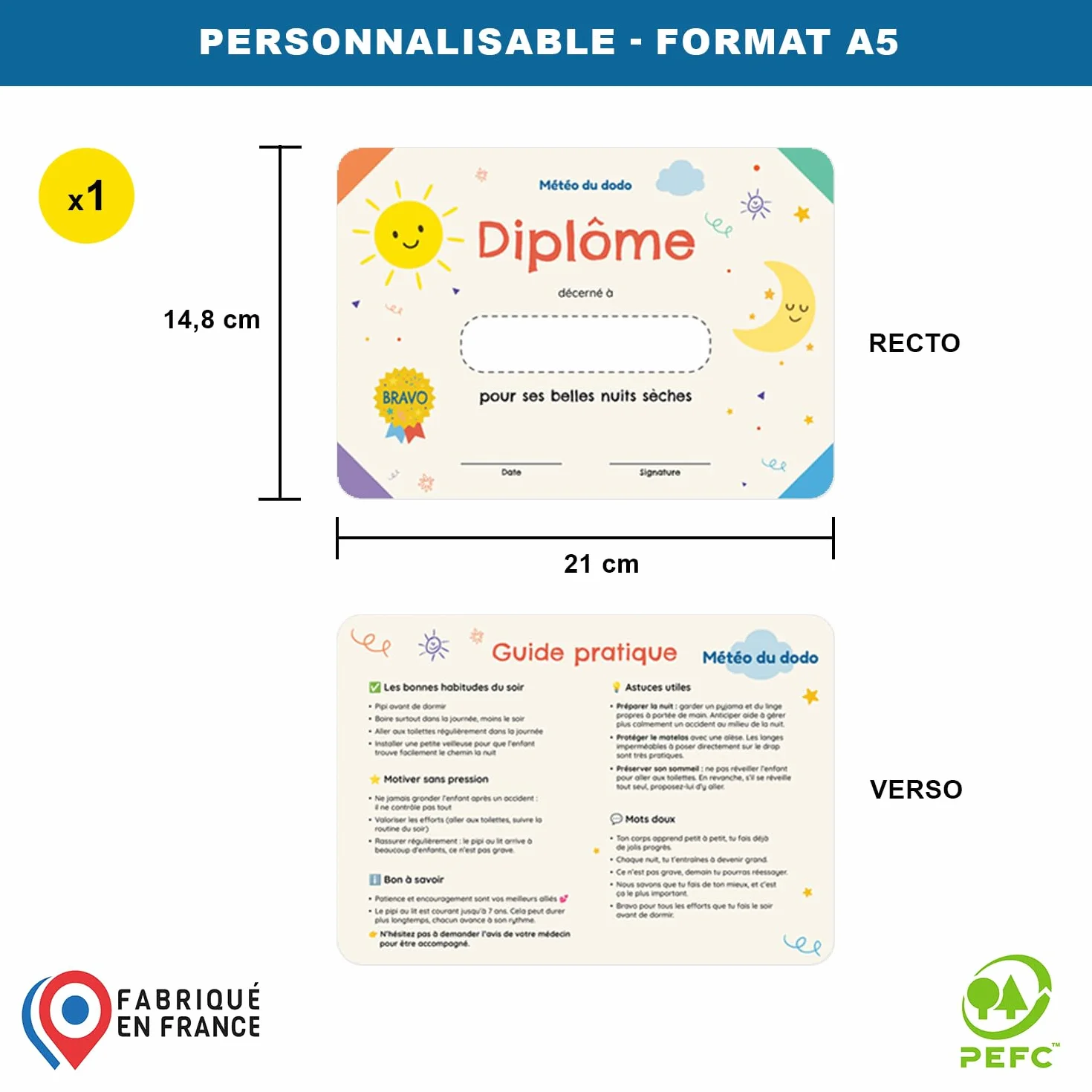 Tableau de Suivi Pipi au lit - Suivi de la propreté Nocturne et des progrès - Support visuel avec pastilles de Progression