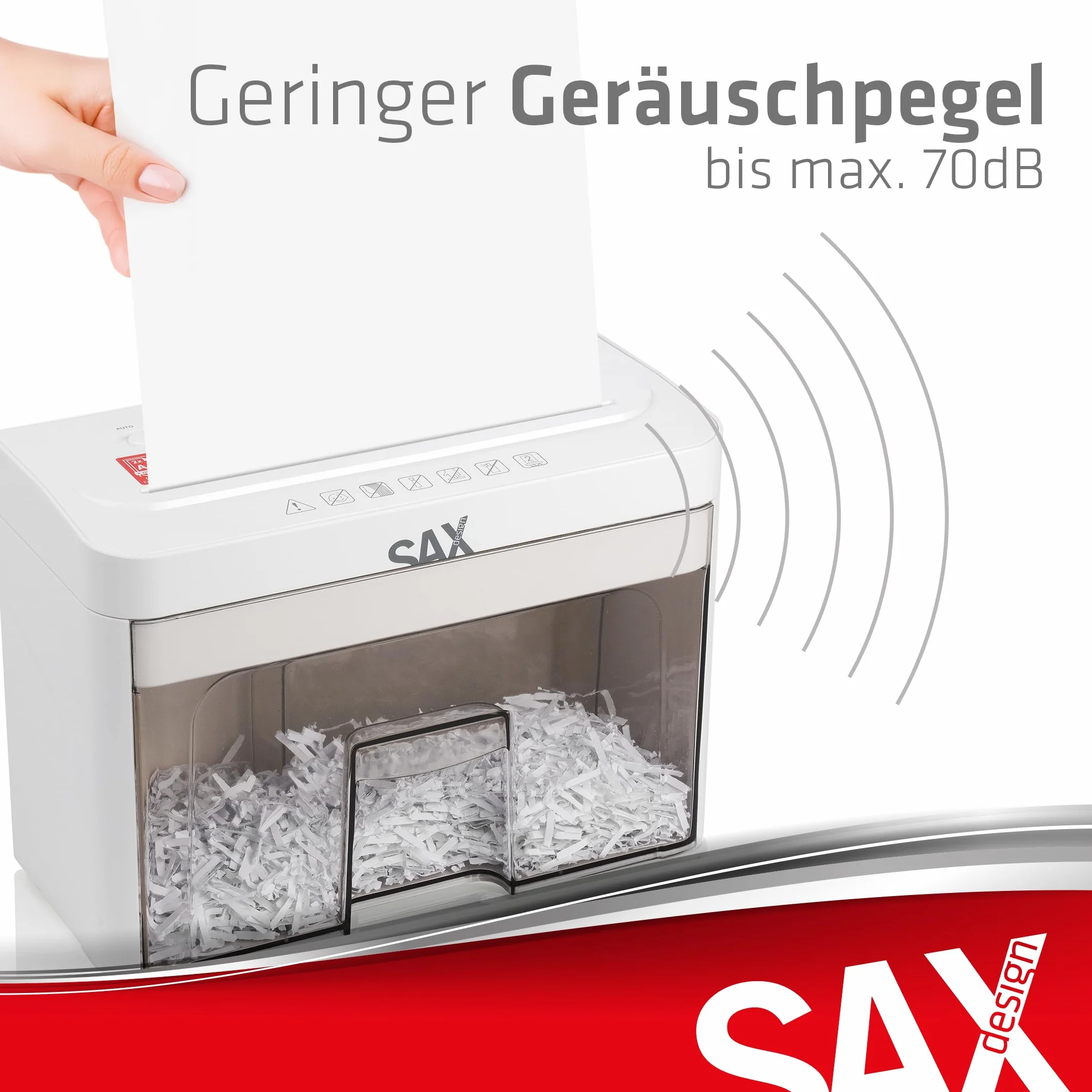 Sax Bruno Destructeur de Papier 3x18 mm 220 mm A4 3,5 L Silencieux 70 dB