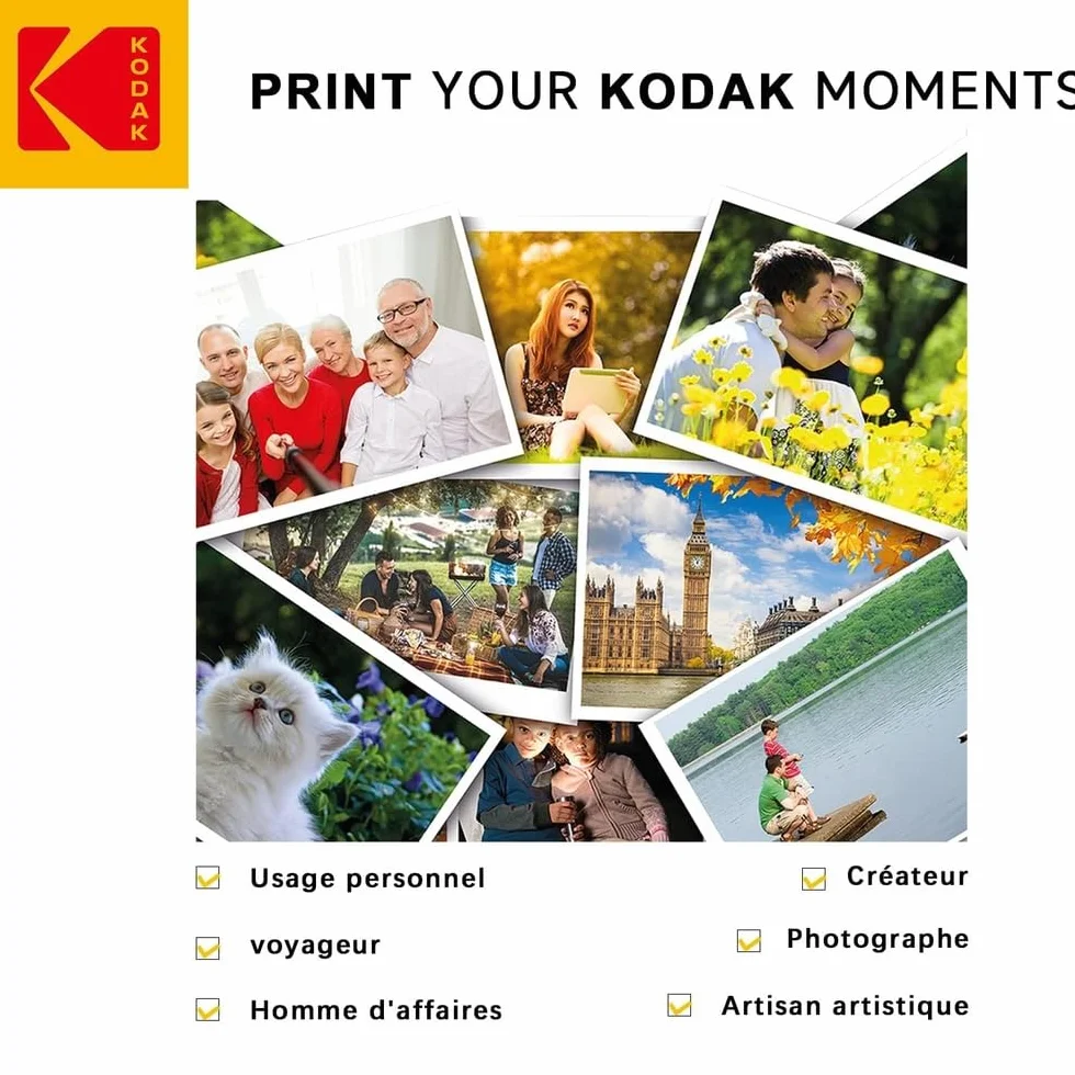 KODAK Picture Paper Papier Photo Brillant A4 180g/m² 50 Feuilles Jet d'Encre