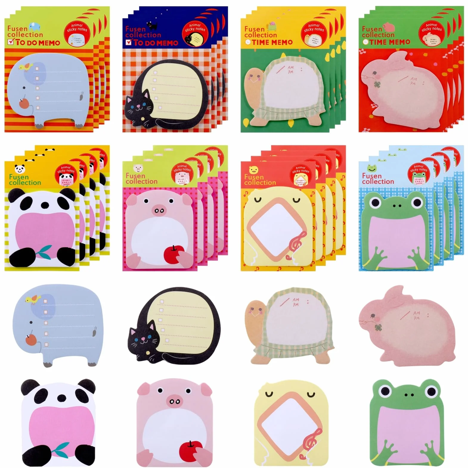 JIANTA 640 Feuilles Mini Notes Adhésives Colorées Animaux, Blocs Mémo Autocollant Sticky Notes