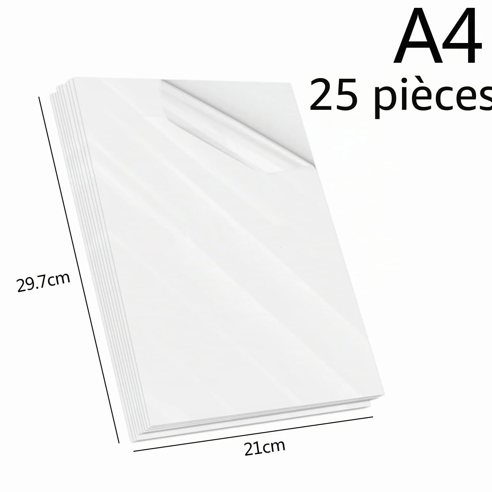 Films de Plastification A4 25 Pièces, Feuilles Plastique Autocollantes et Imperméables, Pochettes Transparentes Brillantes