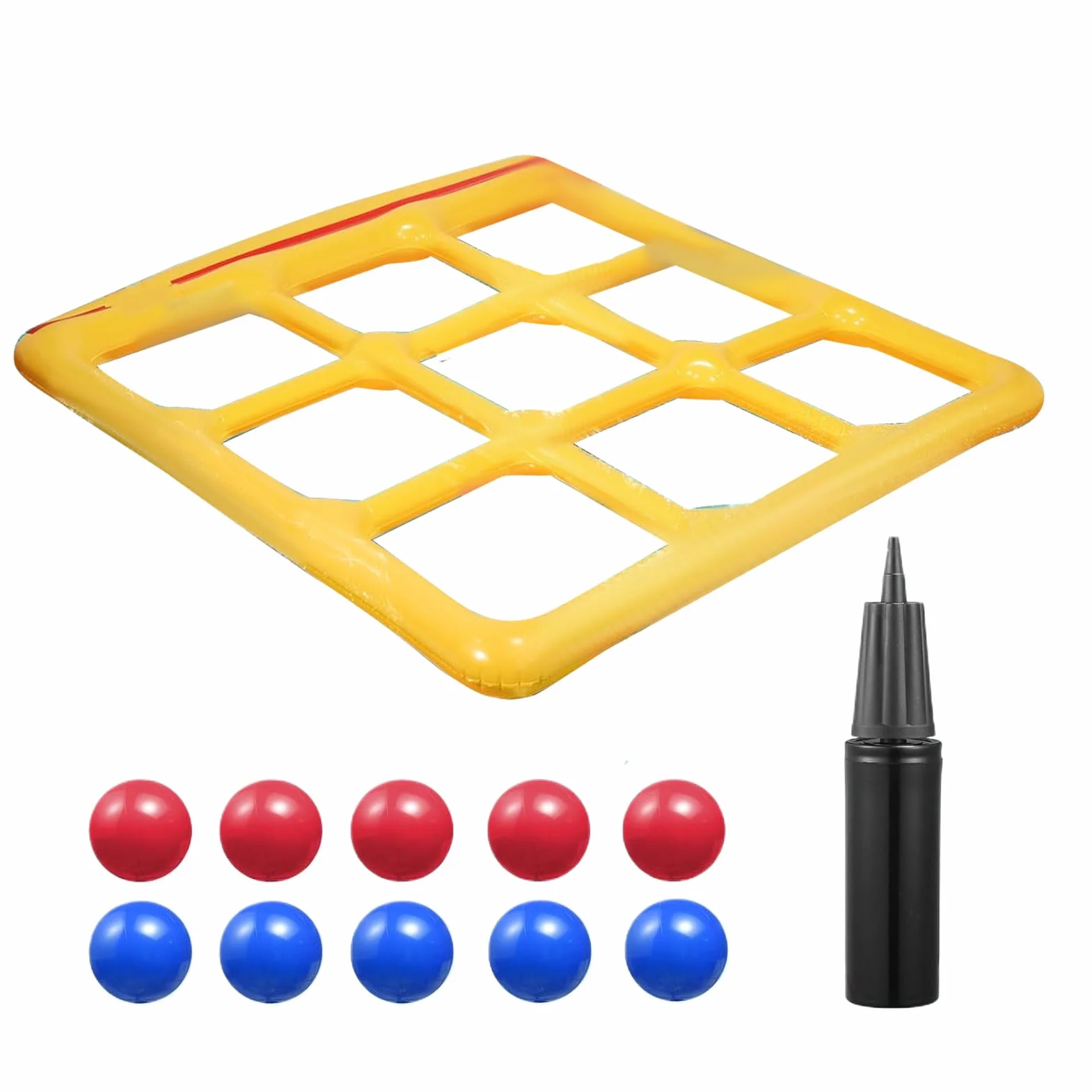 Jeu De Piscine Gonflable Morpion avec 10 Balles pour 2-10 Joueurs Adultes Enfants