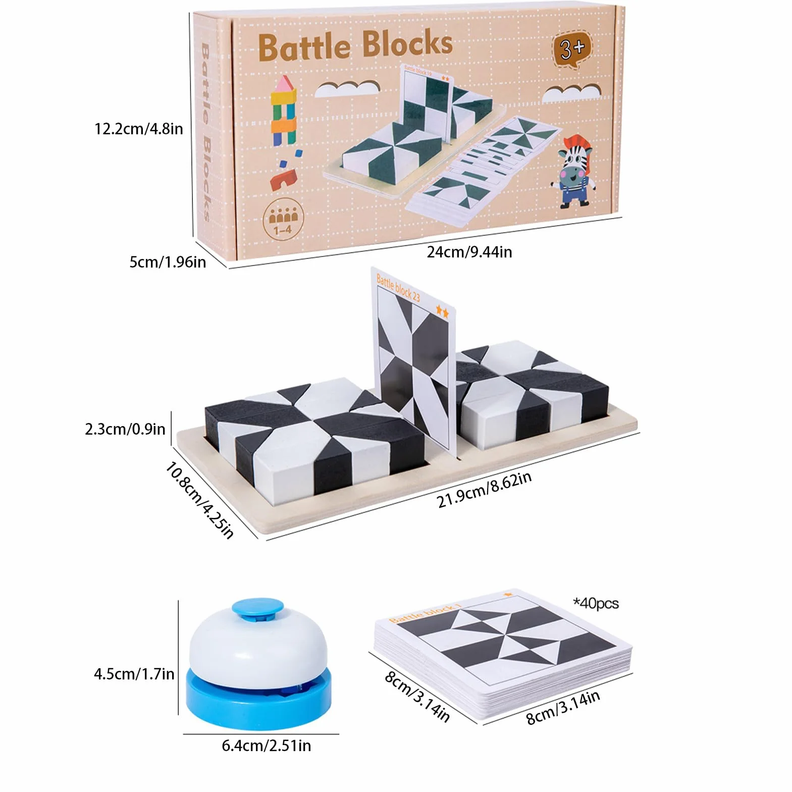 Puzzle en Bois à Blocs Cachés Jeu de Correspondance de Formes Géométriques pour Enfants