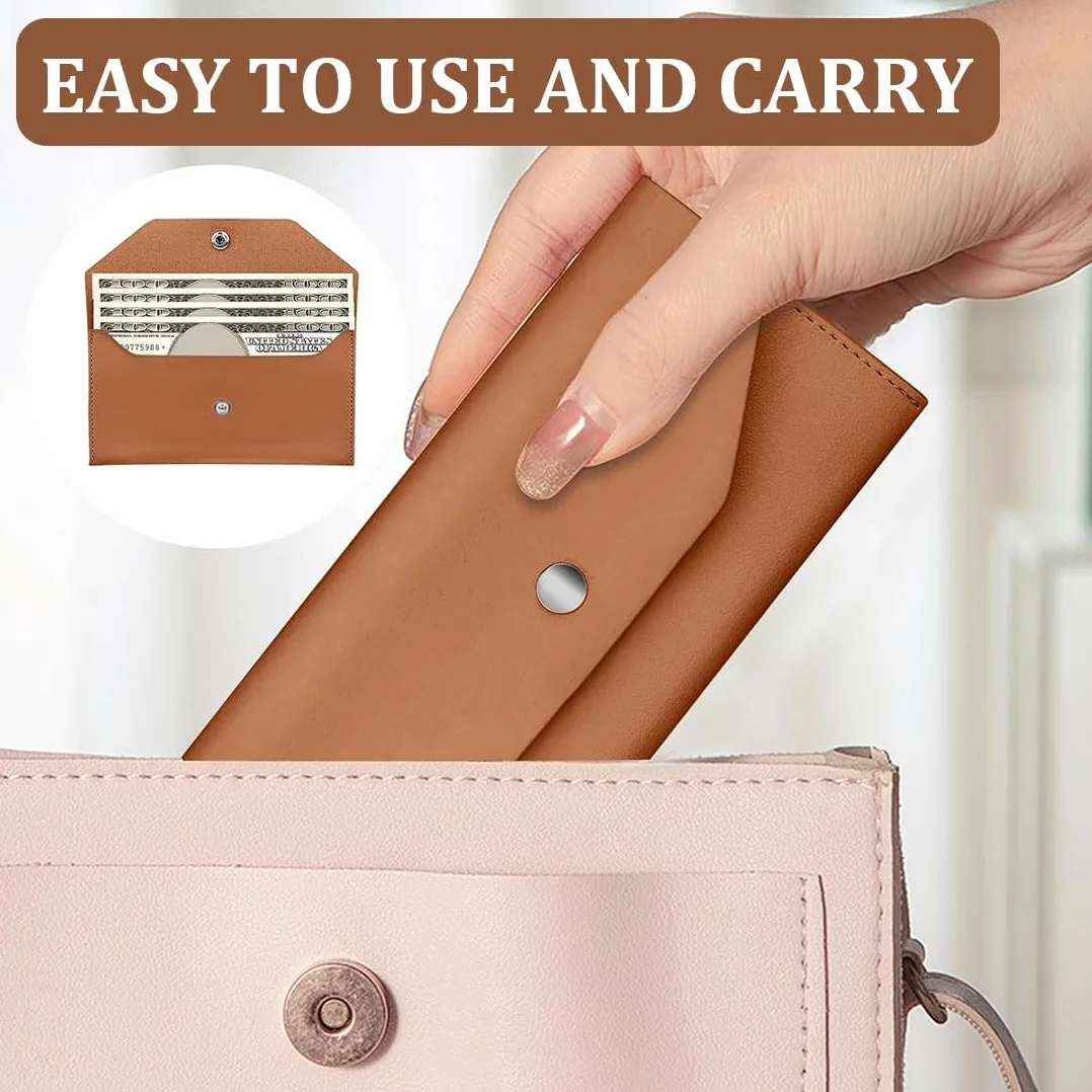 Portefeuille en Cuir pour Argent, Enveloppe Imperméable et Réutilisable pour Femmes