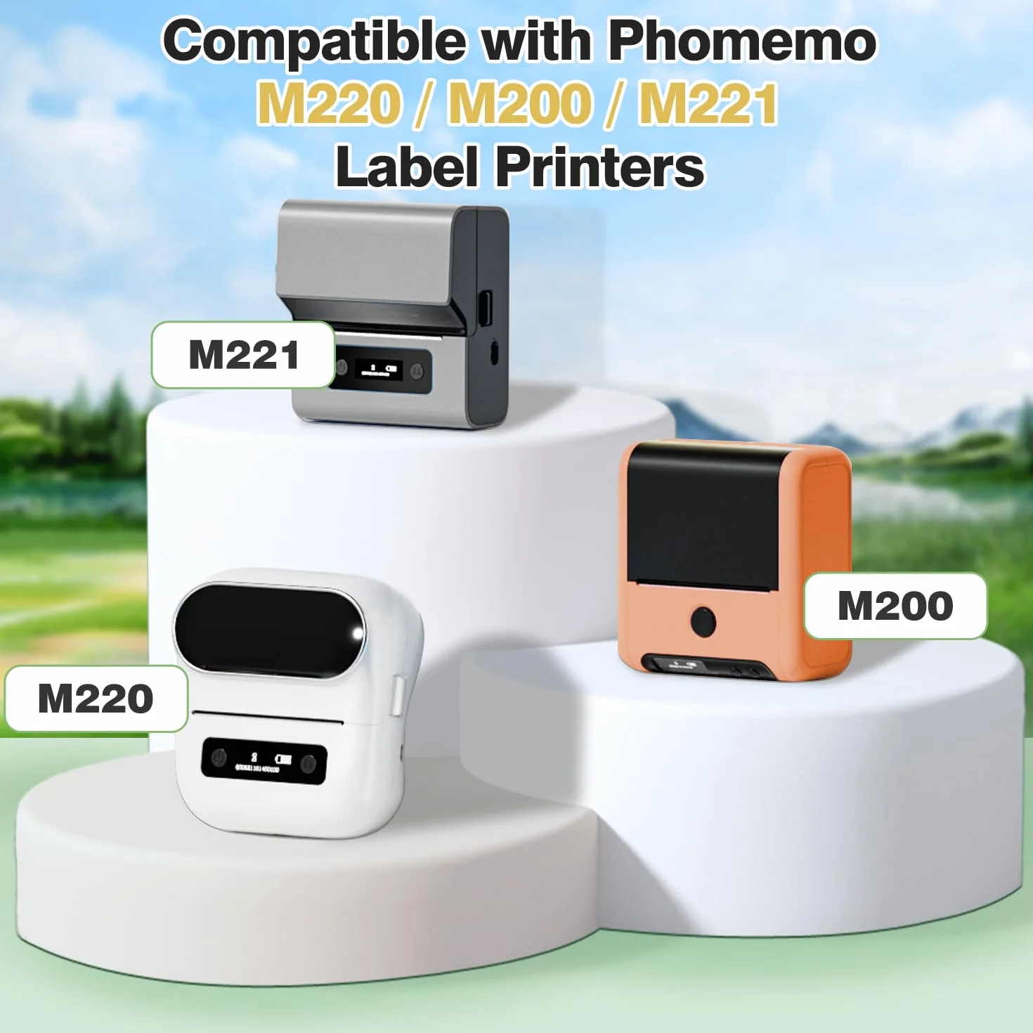 Phomemo Étiquette thermique auto-adhésive 70x80 mm compatible M200 100 pièces
