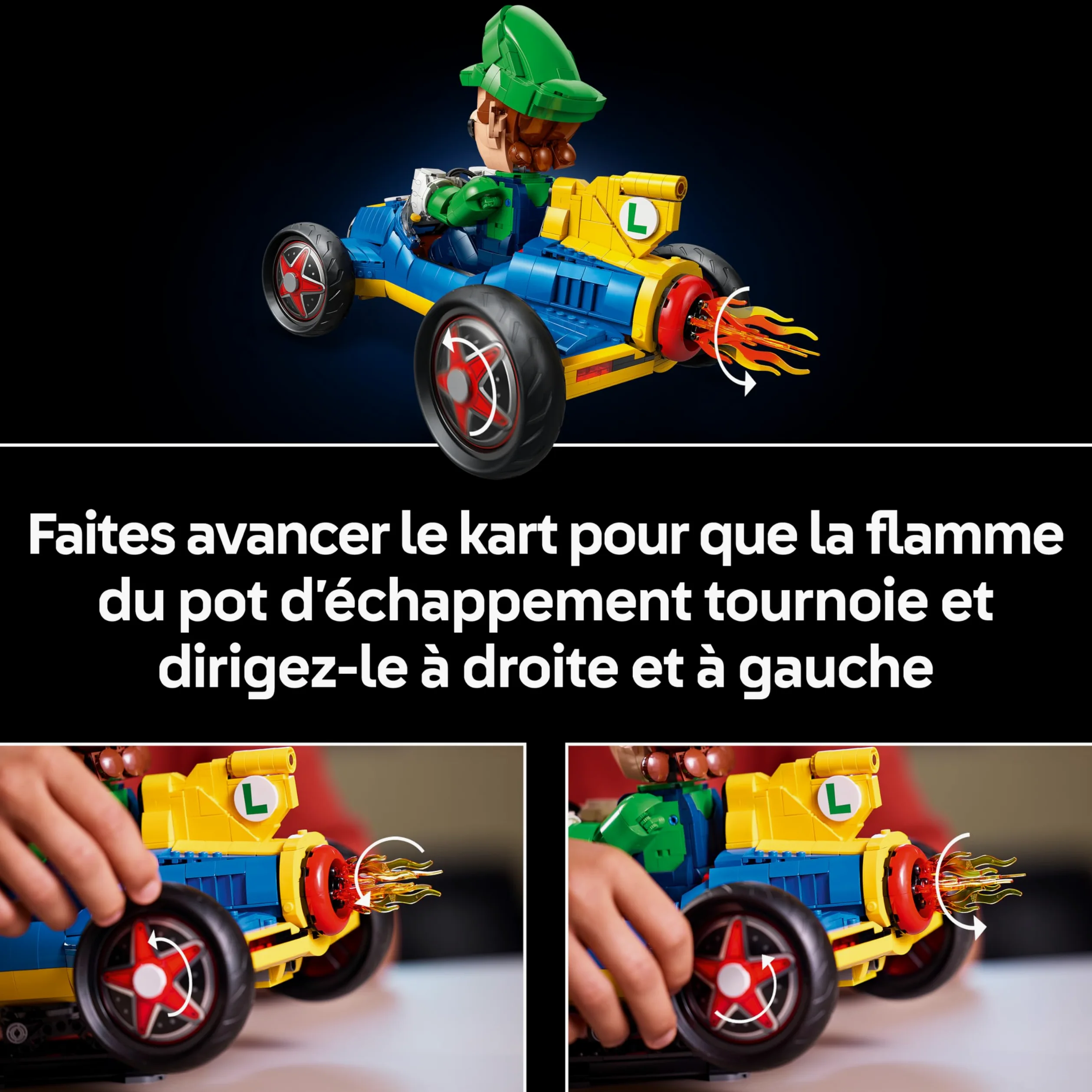 LEGO Mario Kart : Luigi et Proto 8 - Maquette de Voiture pour Adulte - Figurine de Personnage Nintendo à Exposer - Décoration & Set Gaming Collector - Idée Cadeau pour Fan du Jeu Vidéo 72050
