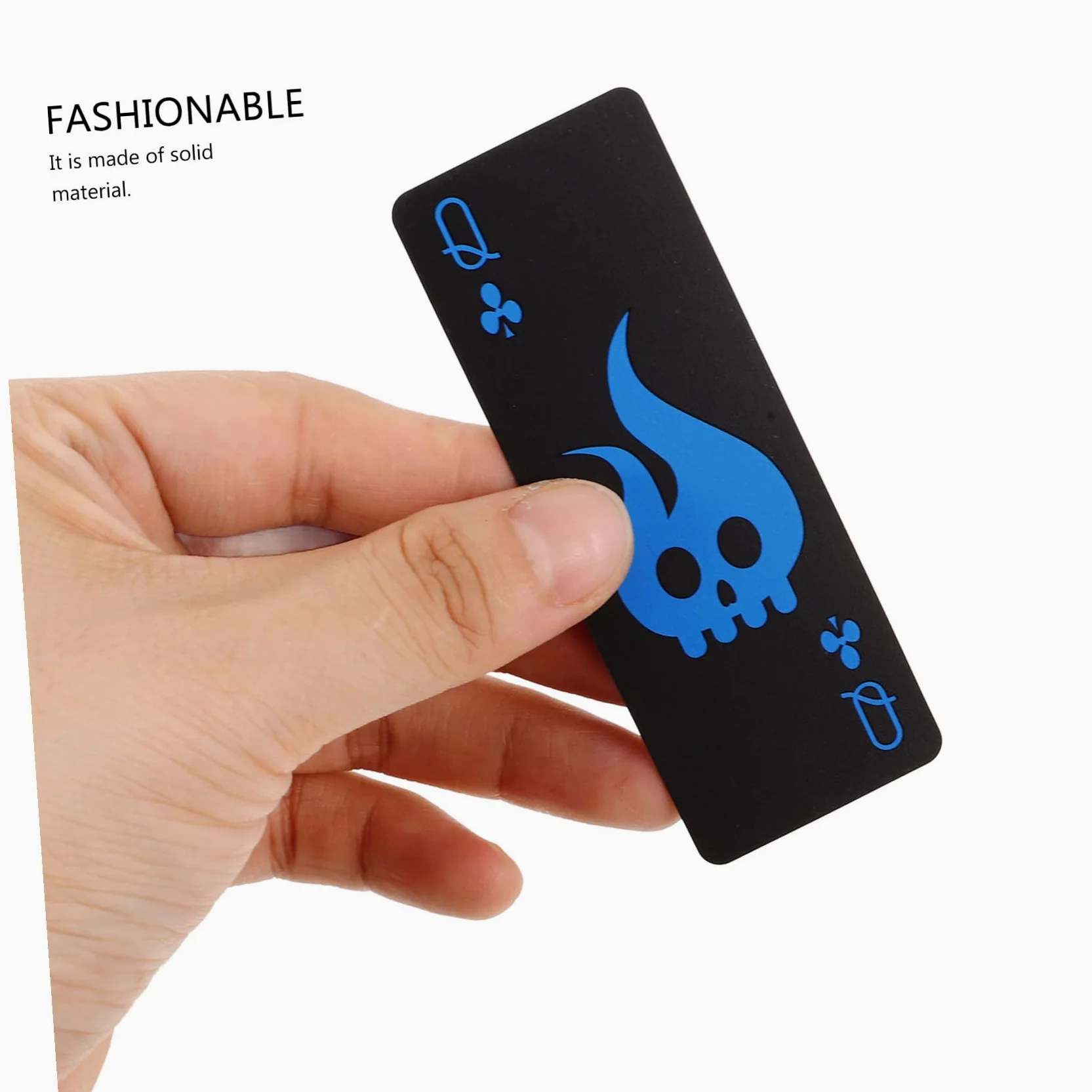 Beavorty Jeu de Cartes de Poker Durabilité Exceptionnelle et Design Créatif Imperméables en PVC Noir Motif Crâne pour Soirées et Divertissements Adultes