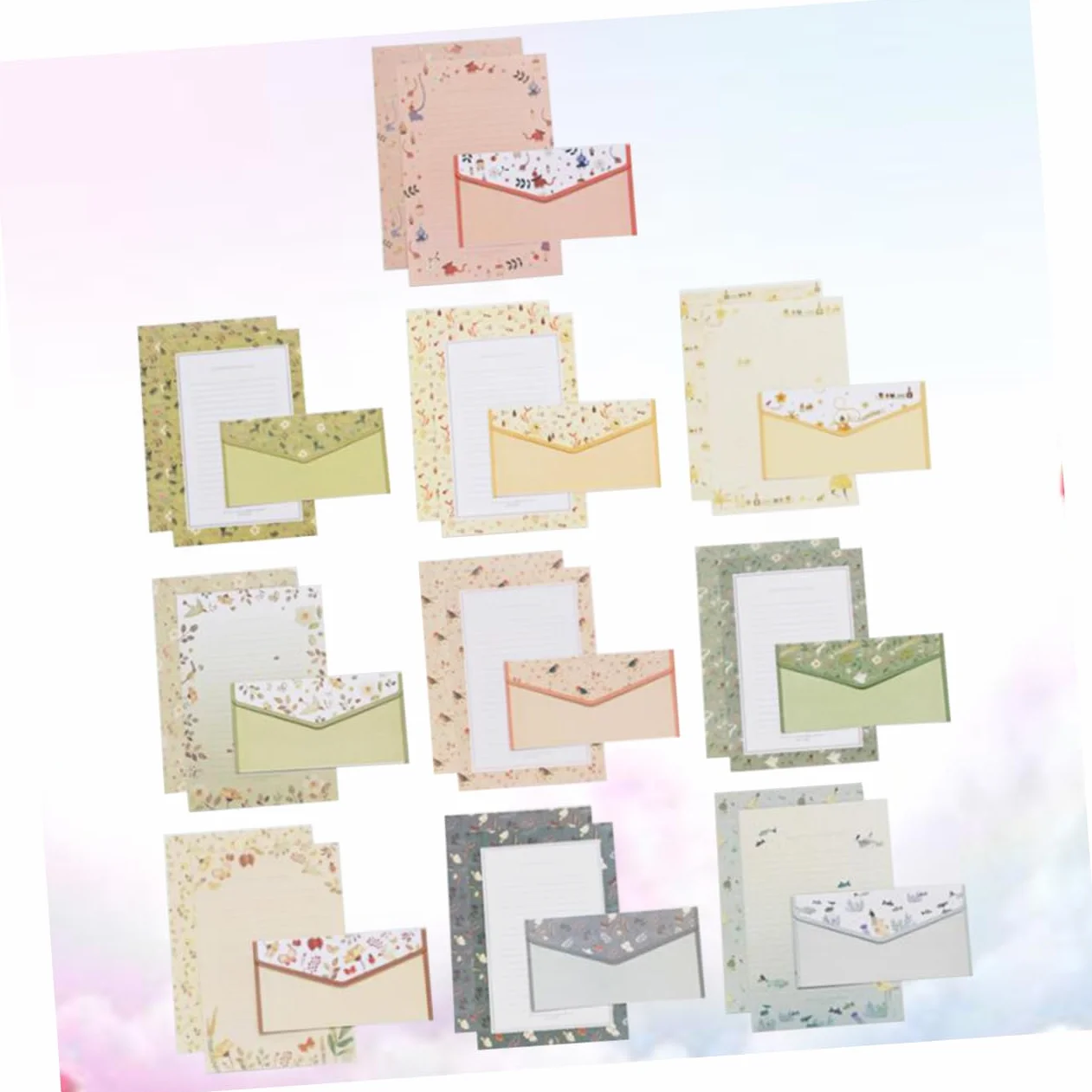 Homoyoyo Lot Papeterie A5 Papier à Lettres Et Enveloppes Fleuris, 60 Feuilles 30 Enveloppes