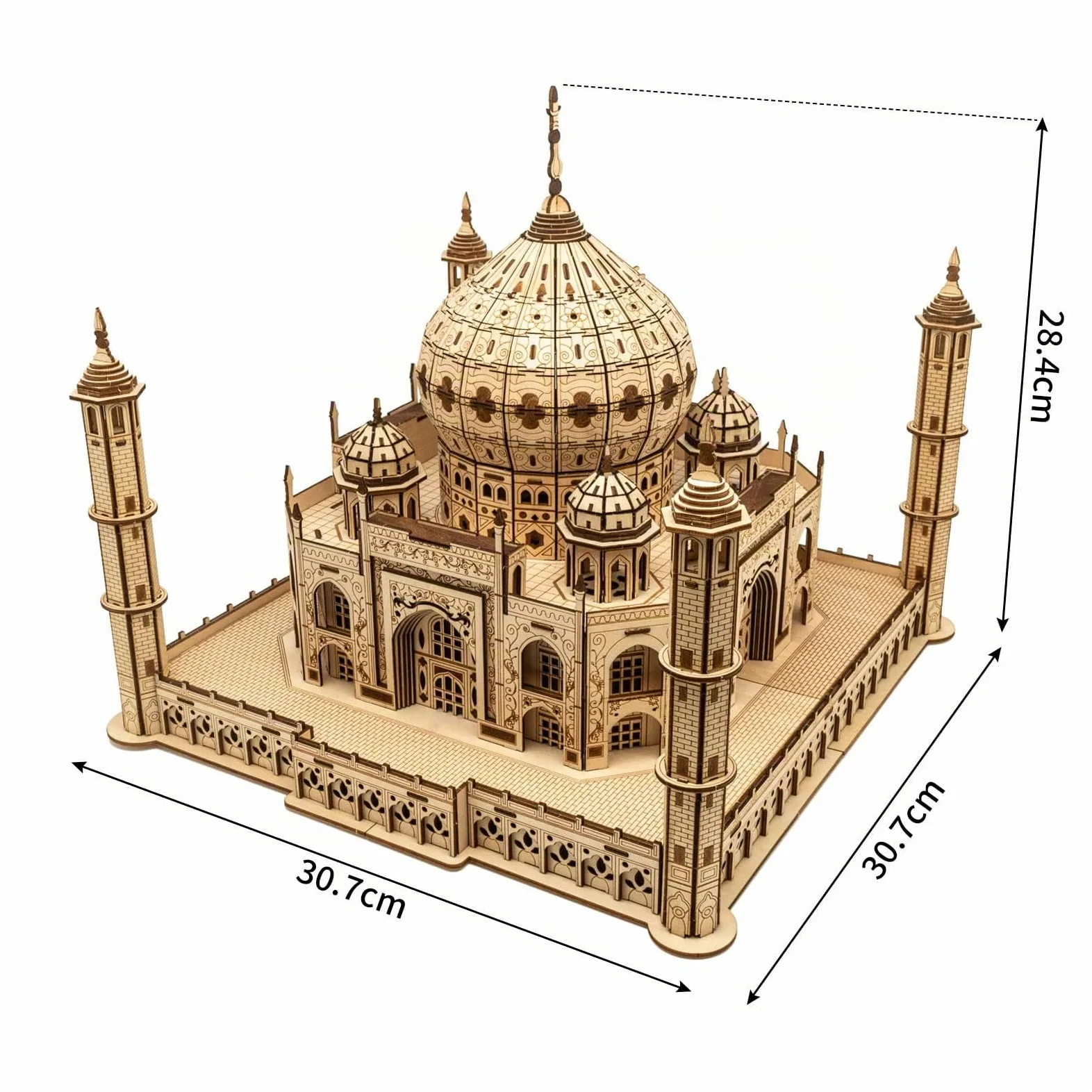 Cuteefun Kit Maquette d'Architecture, Puzzle 3D Taj Mahal avec LED [416Pcs] | Objet Décoratif Rafiné avec Éclairage LED, Maquette à Construire pour Adultes, Cadeau Unique pour Noël et Anniversaire