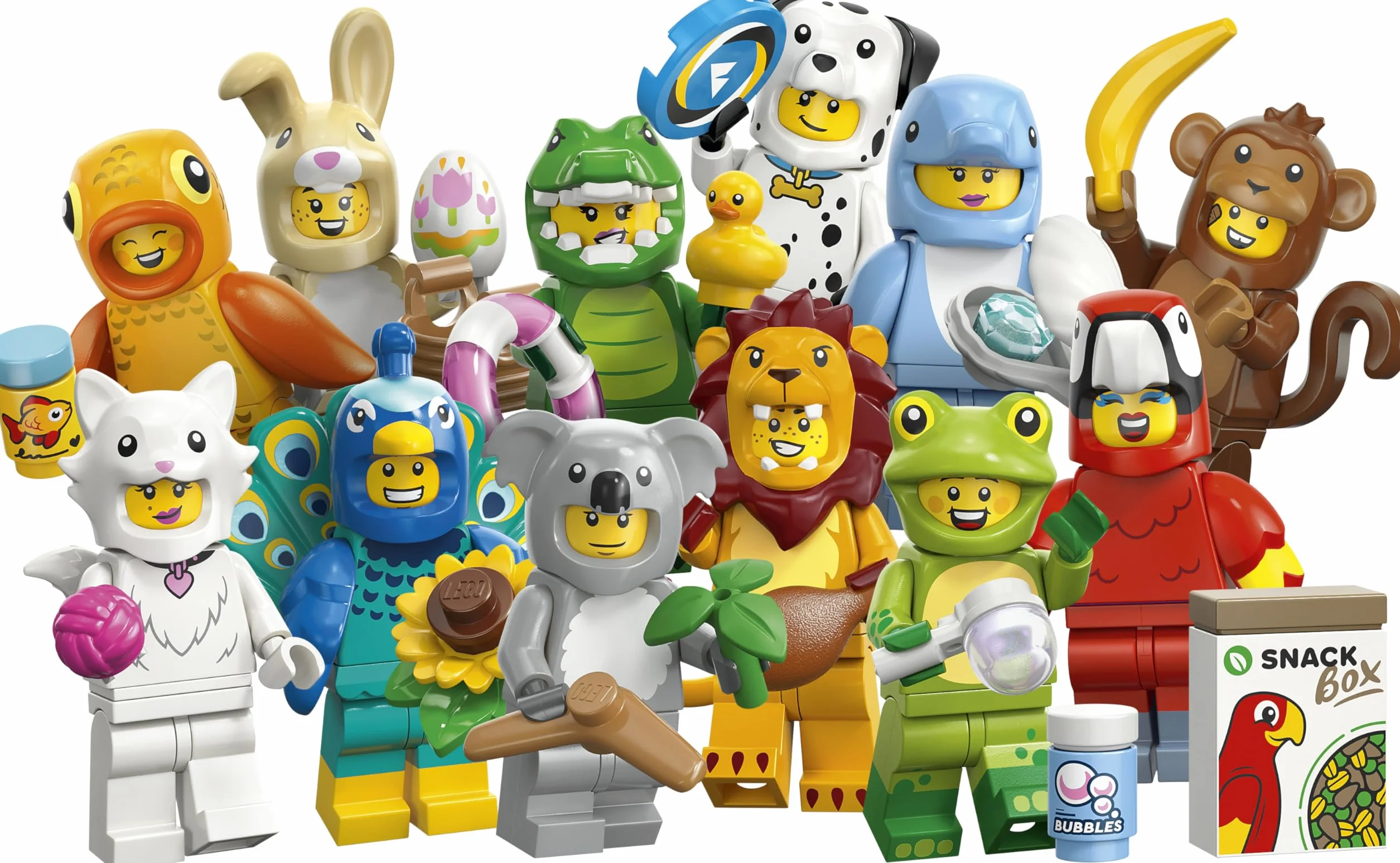 LEGO Minifigures Série Animaux 28 - Boîte Mystère 71051 - 1 des 12 Jouets Surprises à Collectionner - Figurines Dont Lion, Lapin, Chat & Dauphin - Pinata dès 5 Ans