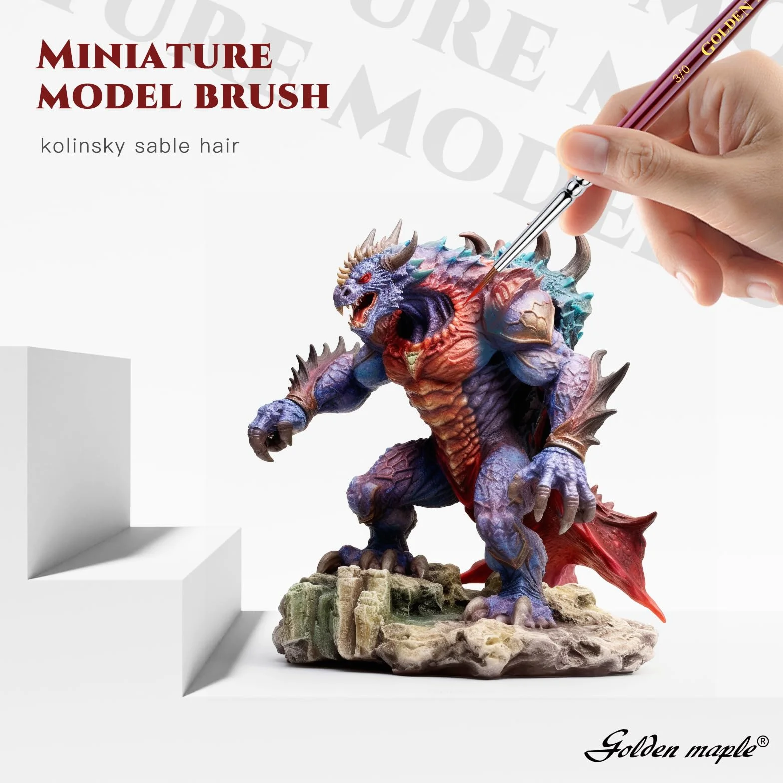 Golden Maple Pinceaux de peinture miniatures poils Kolinsky Taille 3/0 4/0 5/0 ultra fin