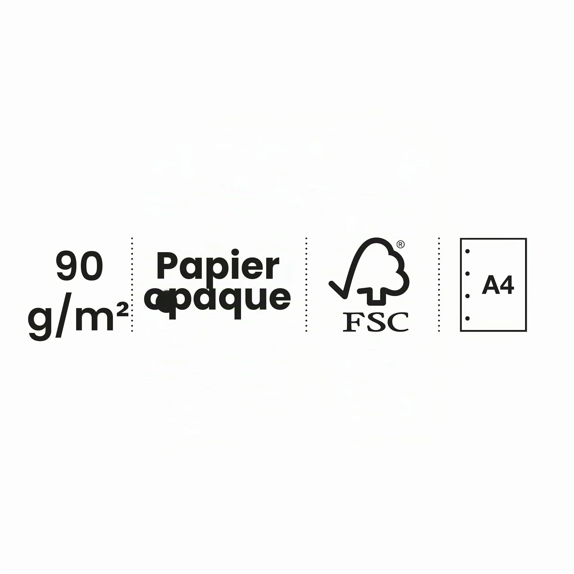 Miquelrius Bloc de recharge A4 100 feuilles quadrillées 4x4 mm 90 g/m² papier opaque perforé