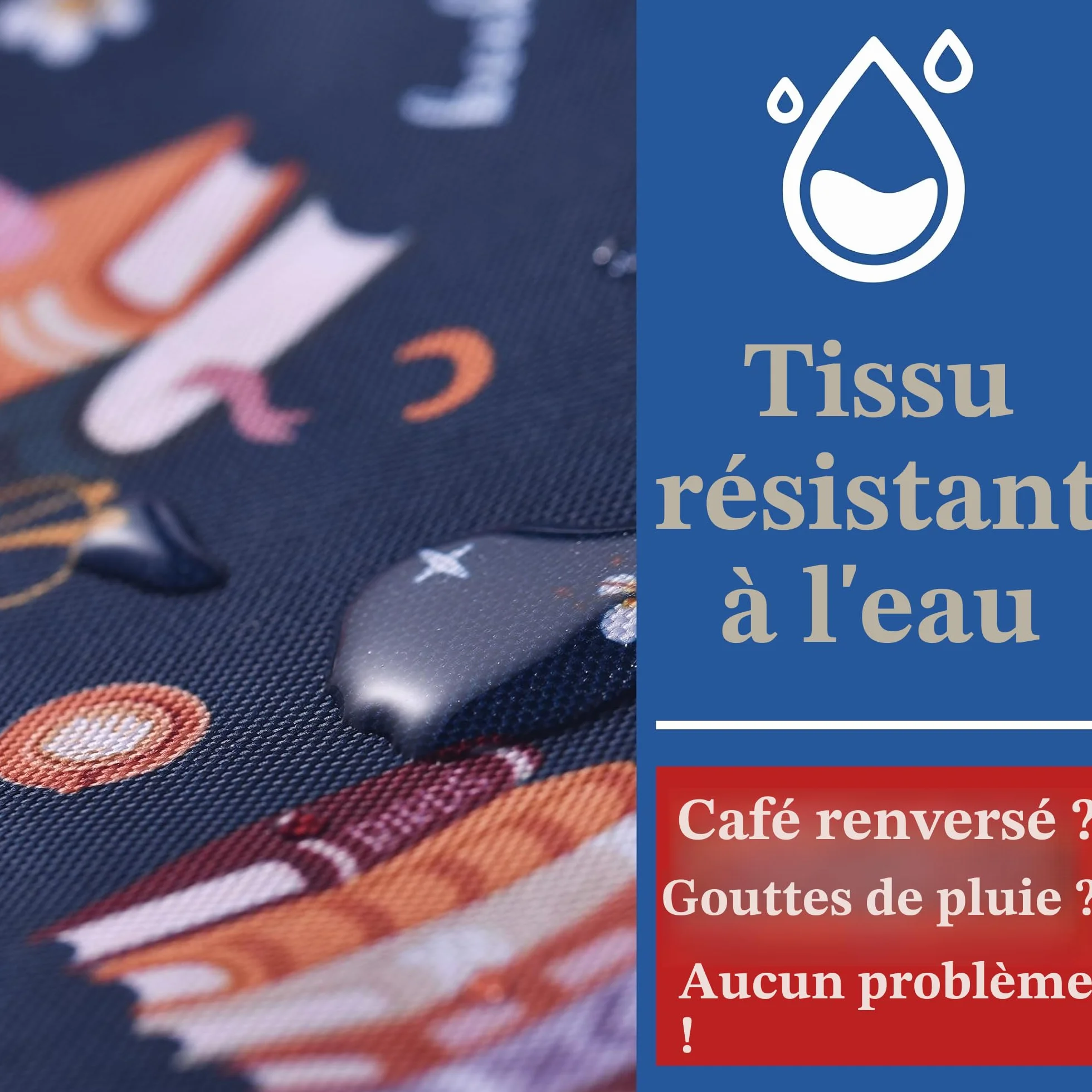Pochette imperméable pour livre en toile 27,9 x 21,6 cm avec fermeture éclair et poche avant