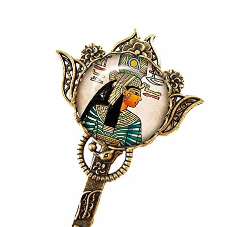 Marque-pages Voyage en Égypte cabochon bronze pharaon cléopatre