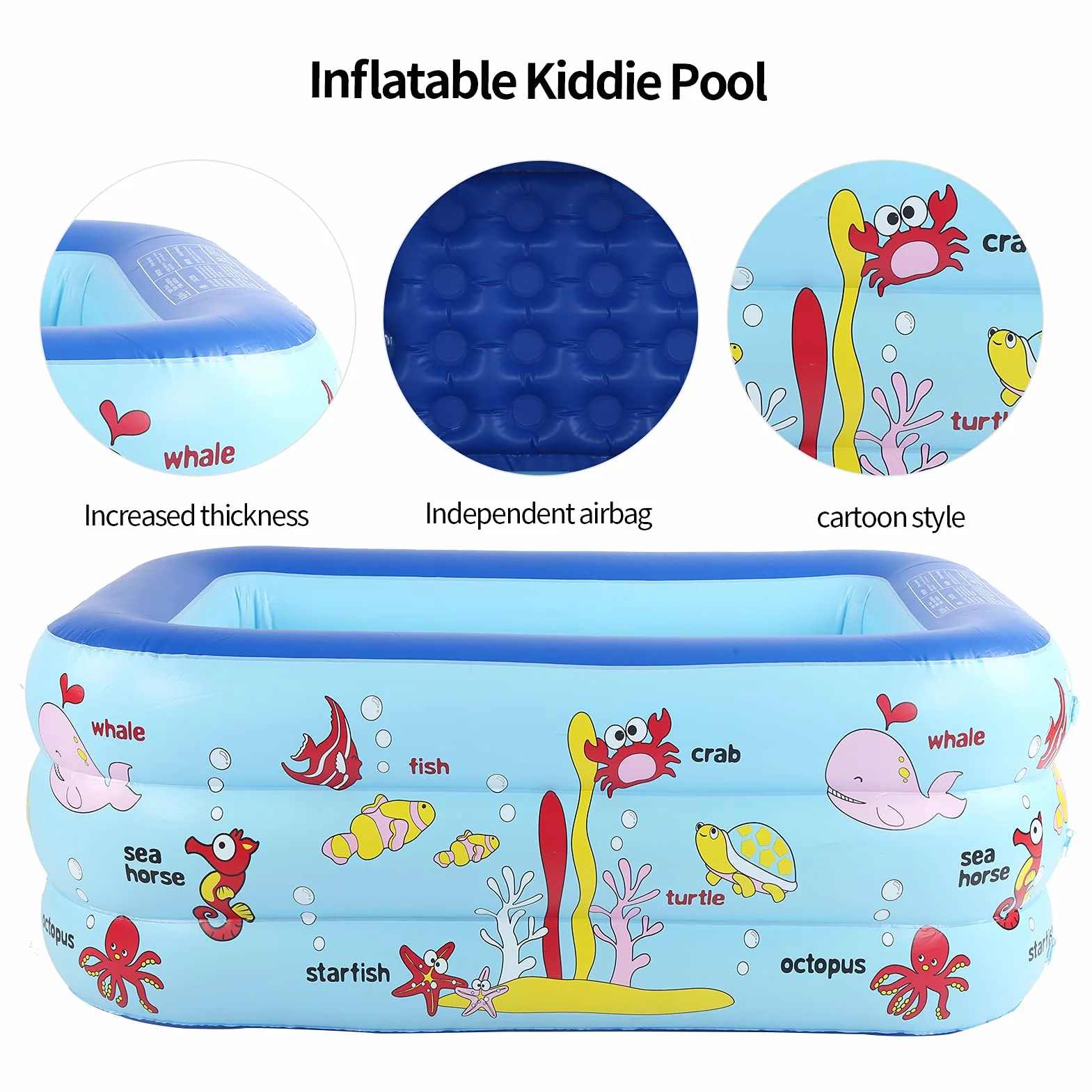 JTLB Piscine gonflable pour enfants, salon avec design indépendant pour 130 x 85 x 55 cm, impression d'encre de sécurité verte