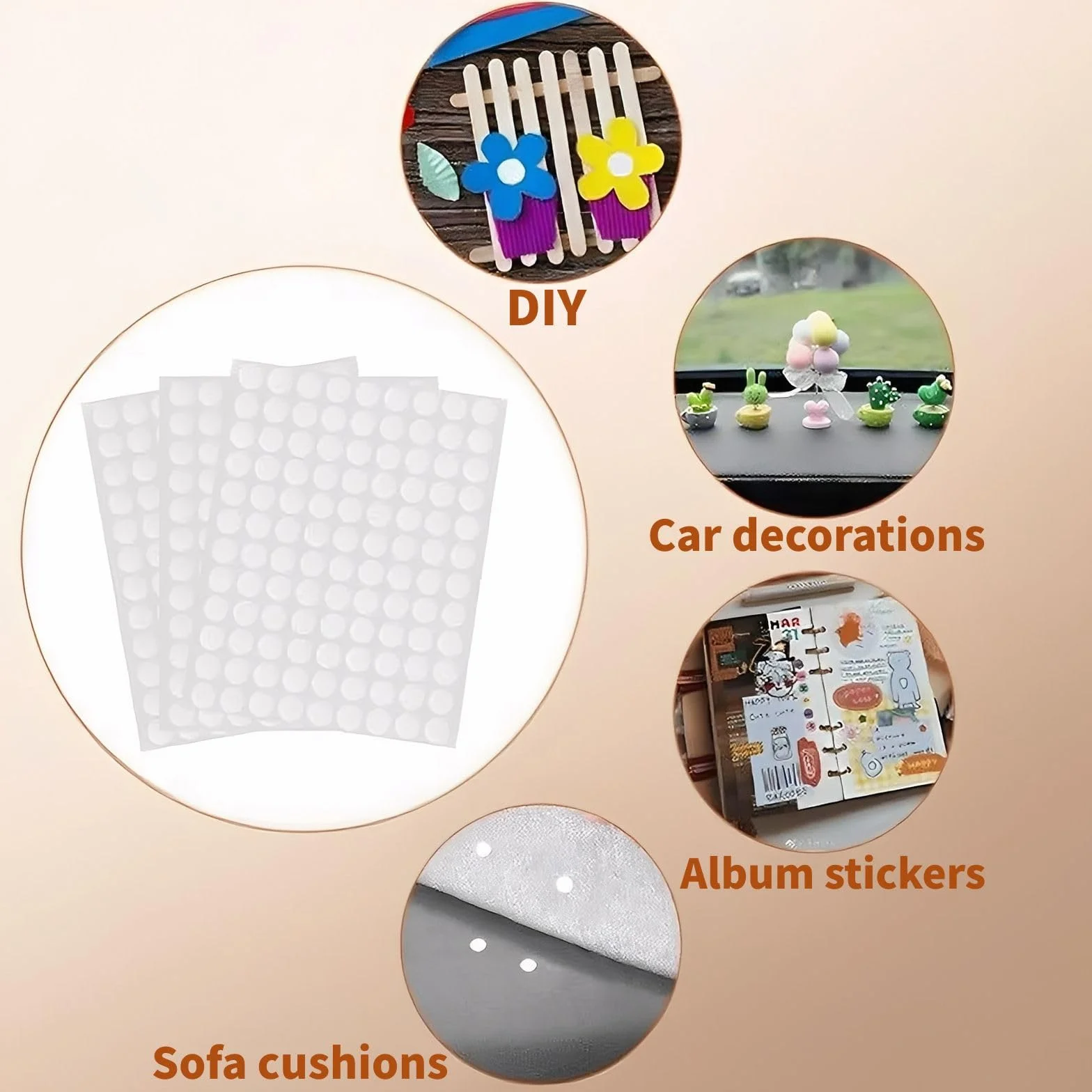 540 Paires de Scratch Autocollant 10mm Version Améliorée Douce & Extra Forte