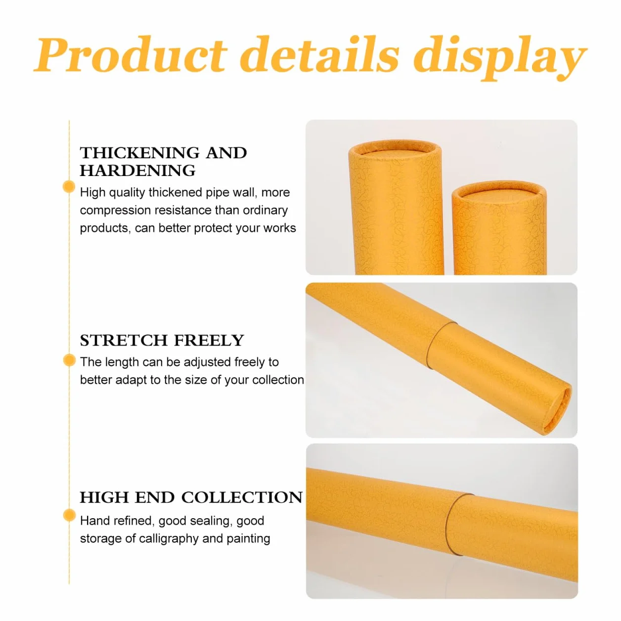 FOMIYES Tube Cylindrique Télescopique 13.78 Pouces Étanche Rangement pour Affiches Plans Documents Protection Lumière