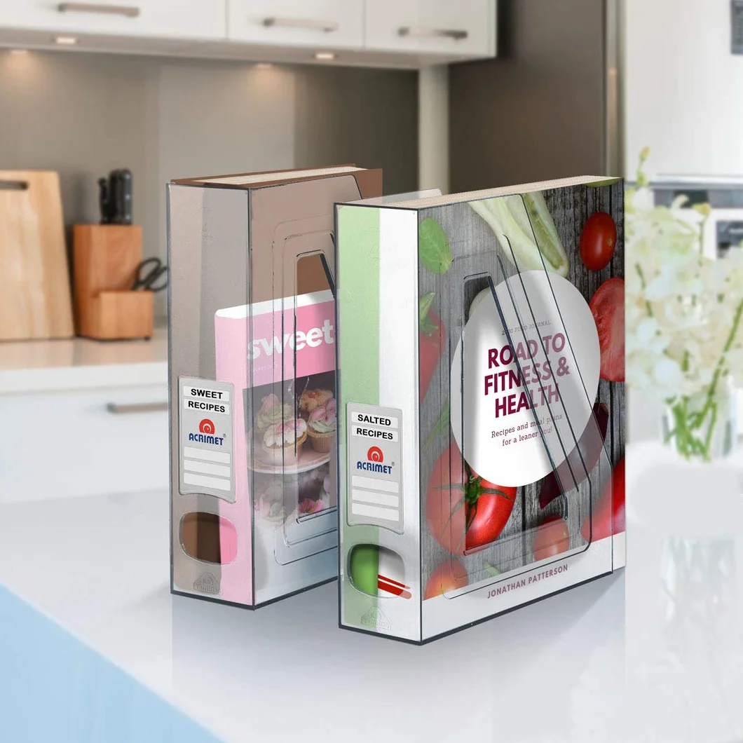 Acrimet Porte-Revues Support Durable Organisateur Dossiers Bureau Plastique Transparent Cristal Lot de 2