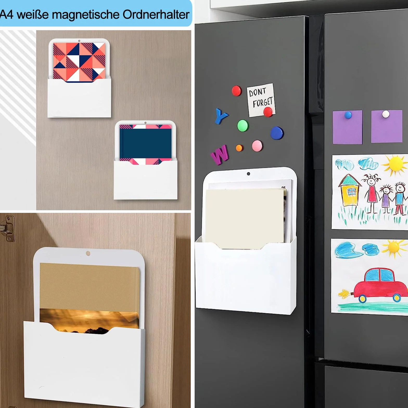 Porte Documents Magnétiques A4 3 pièces pour Tableau Blanc Réfrigérateur