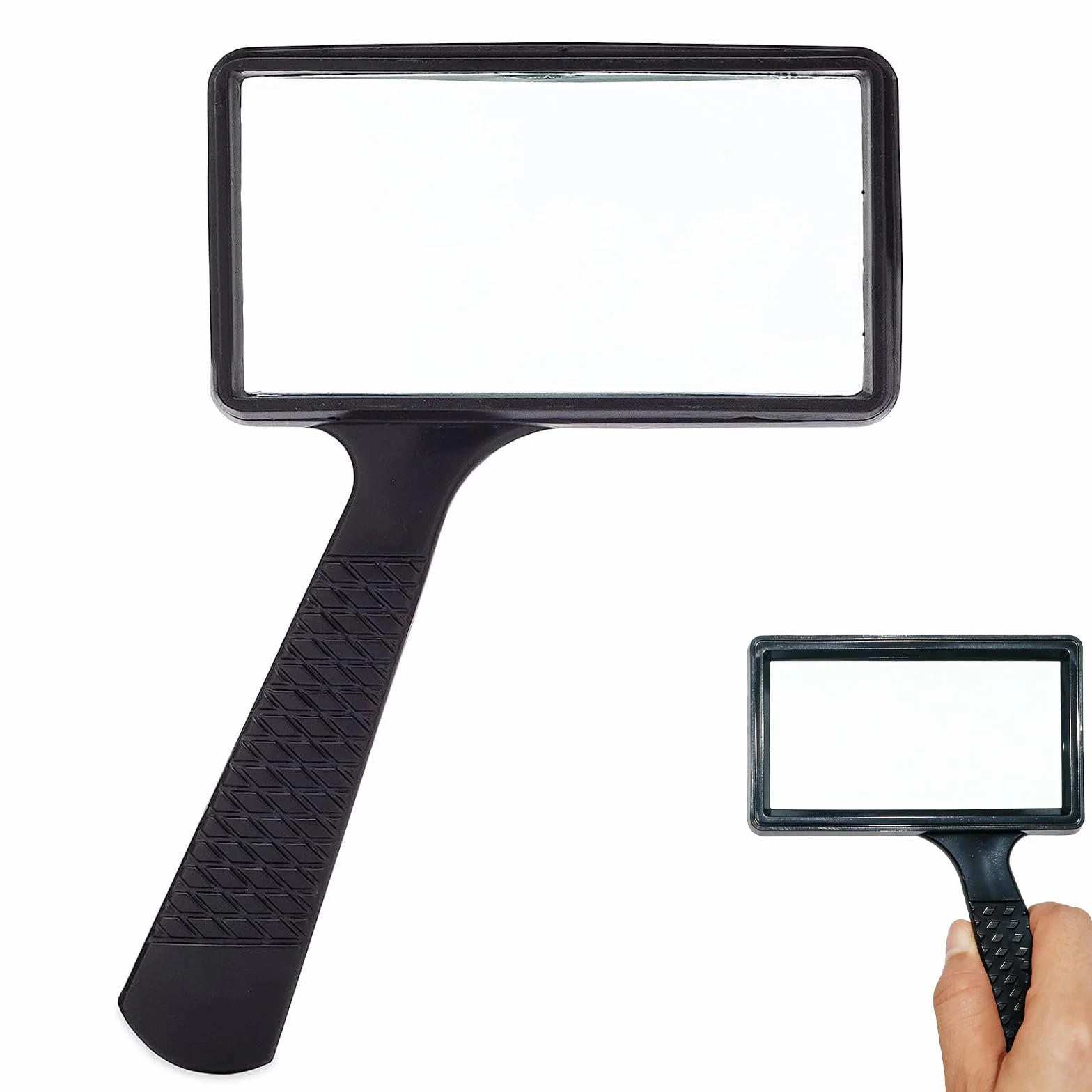 Loupe Lecture 10x Verre Rectangulaire HD 170g Noir pour Seniors