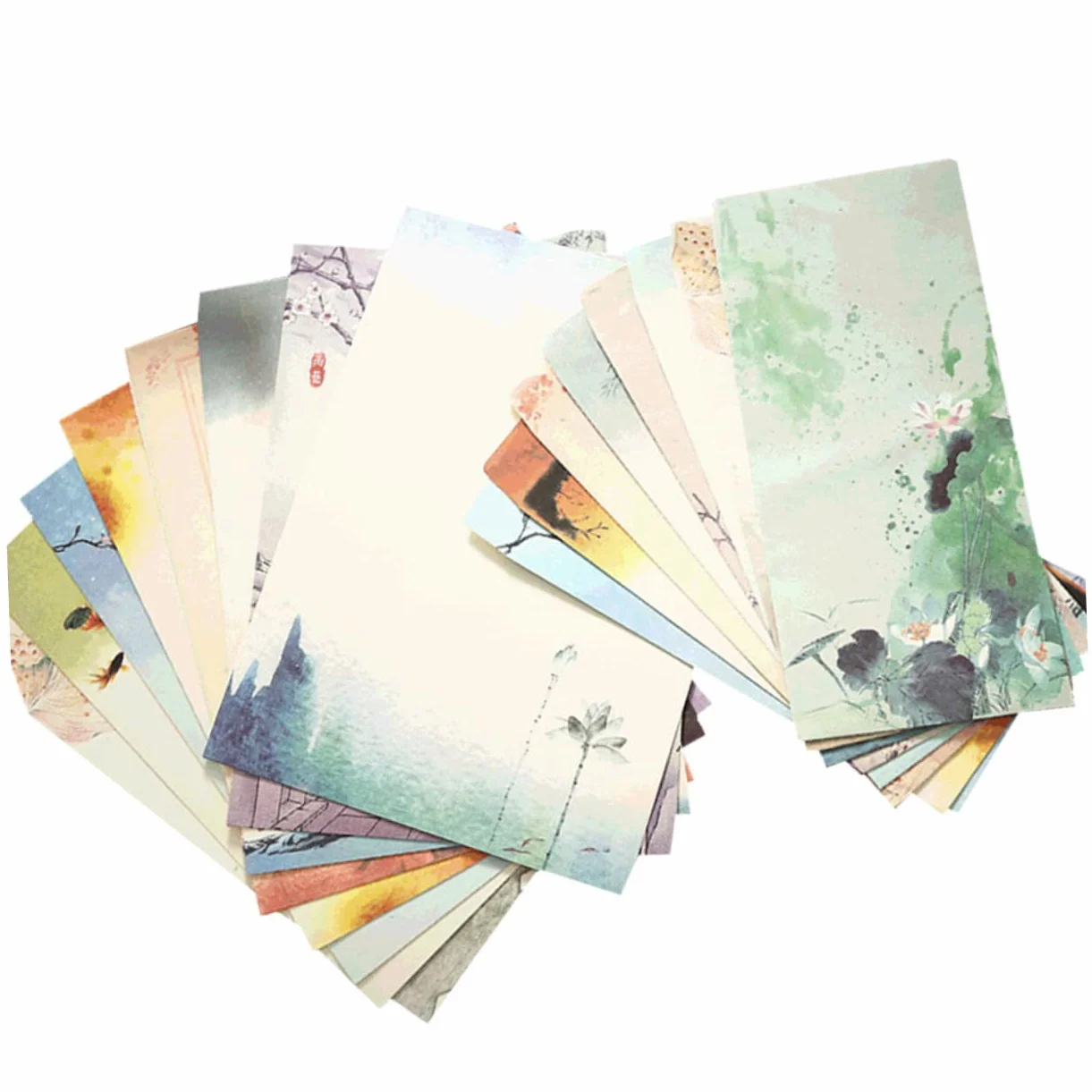 HOMSFOU Set de 12 Papier à Lettres et Enveloppes Style Chinois Motifs Imprimés