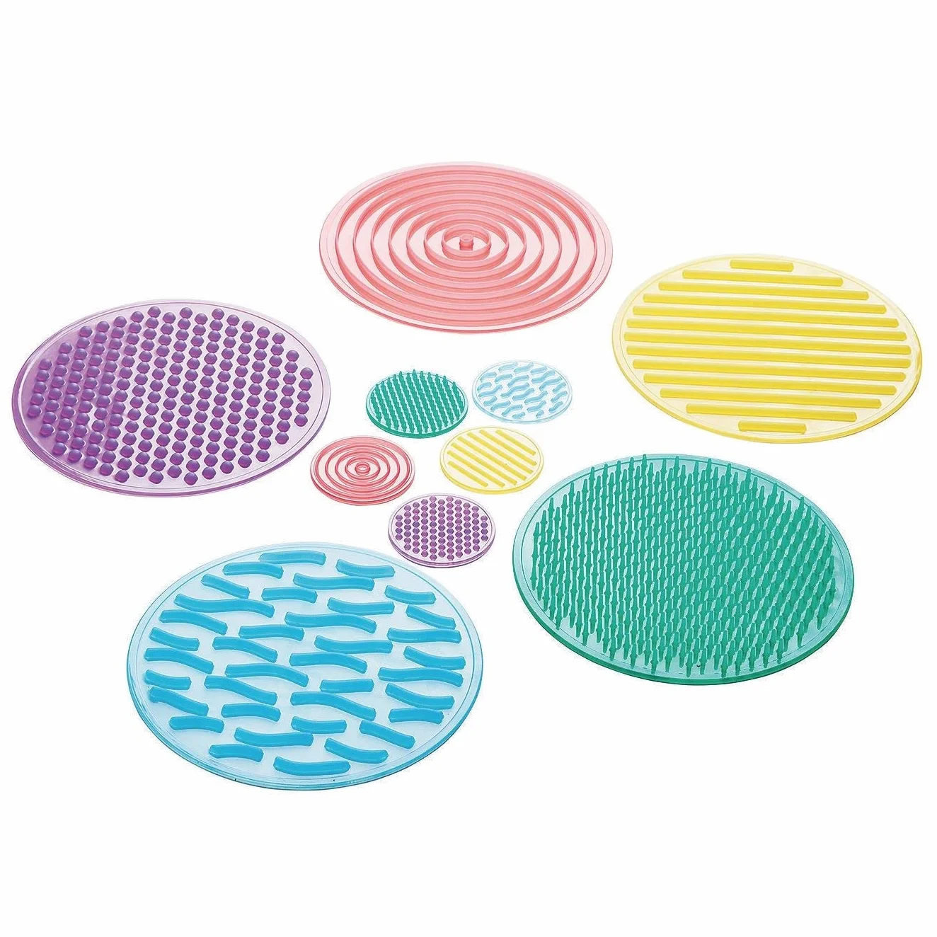 TickiT Set de 10 disques sensoriels texturés Silicone