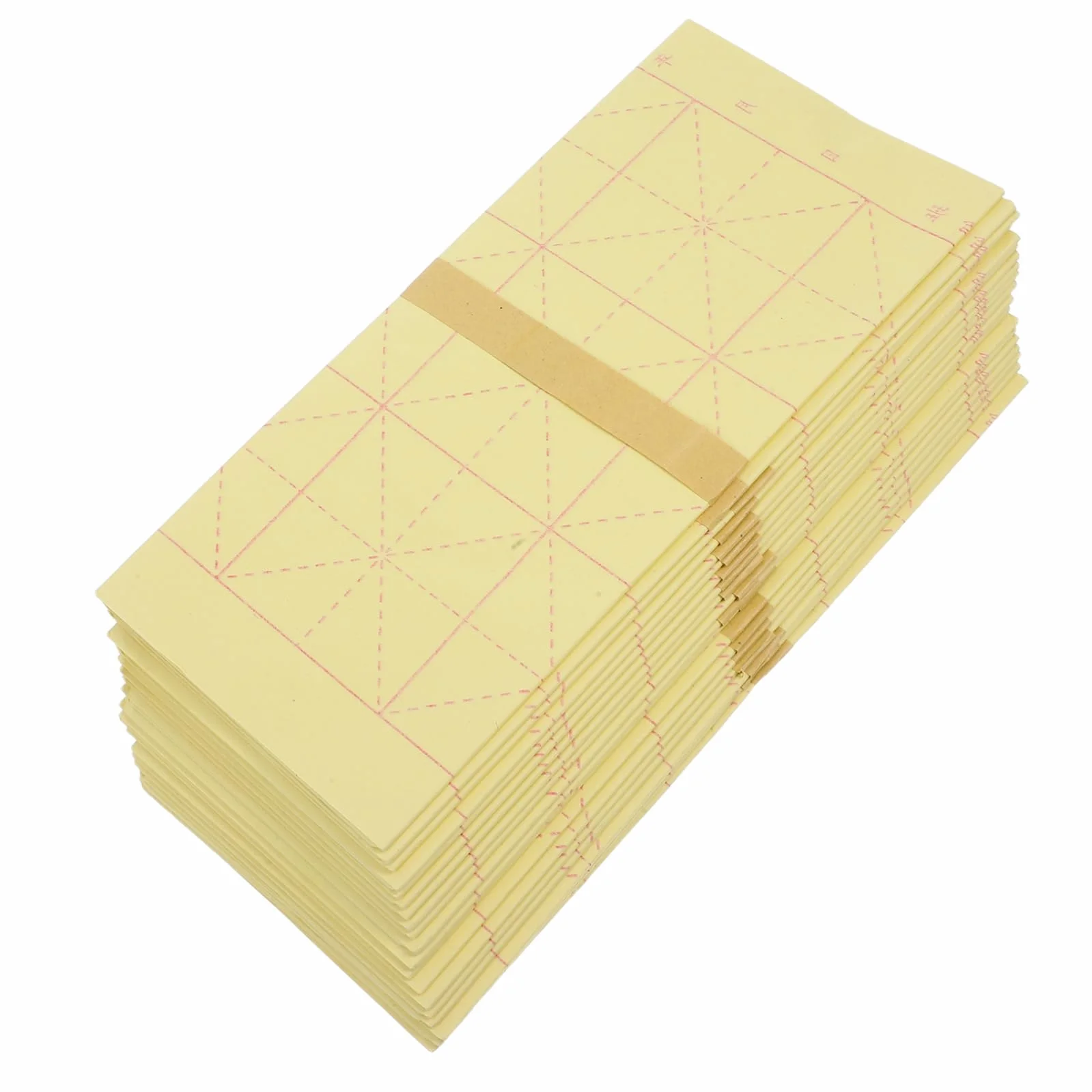 Housoutil Papier de Riz Chinois Quadrillé Calligraphie 15 Cases Jaune 10 Feuilles 20 Kits Débutants