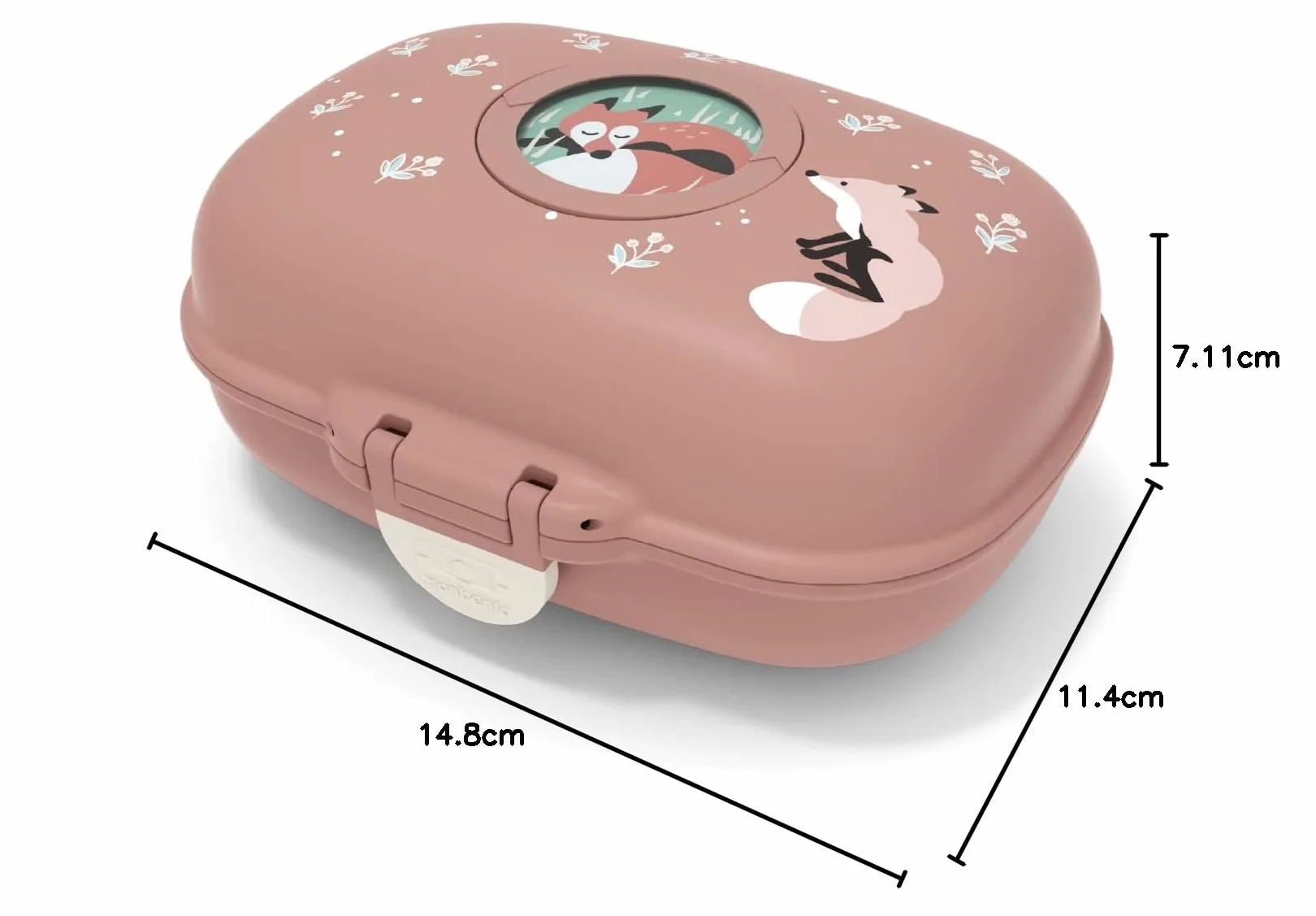 Monbento MB Gram Fox Boîte à Goûter Enfant Snack Box Sans BPA Rose Cannelle