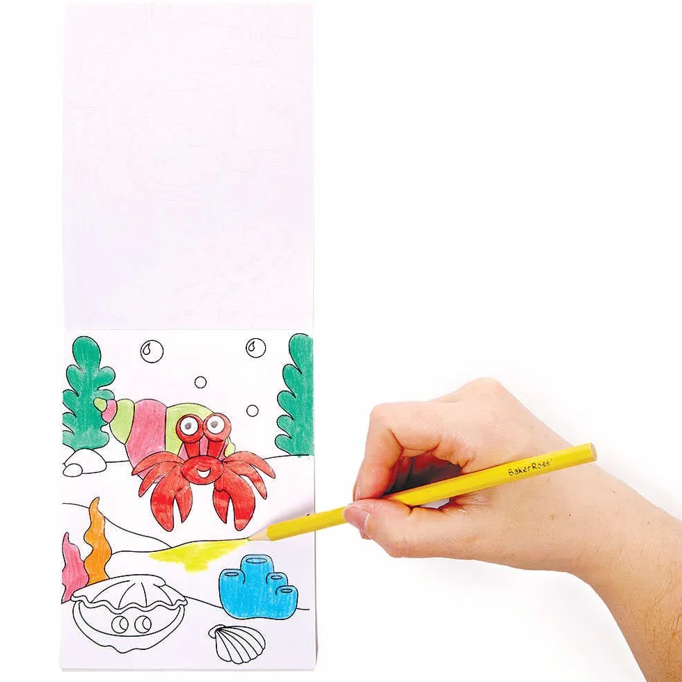 Baker Ross Mini Livre de Coloriage Vie Marine - Lot de 12, Activites pour Enfants