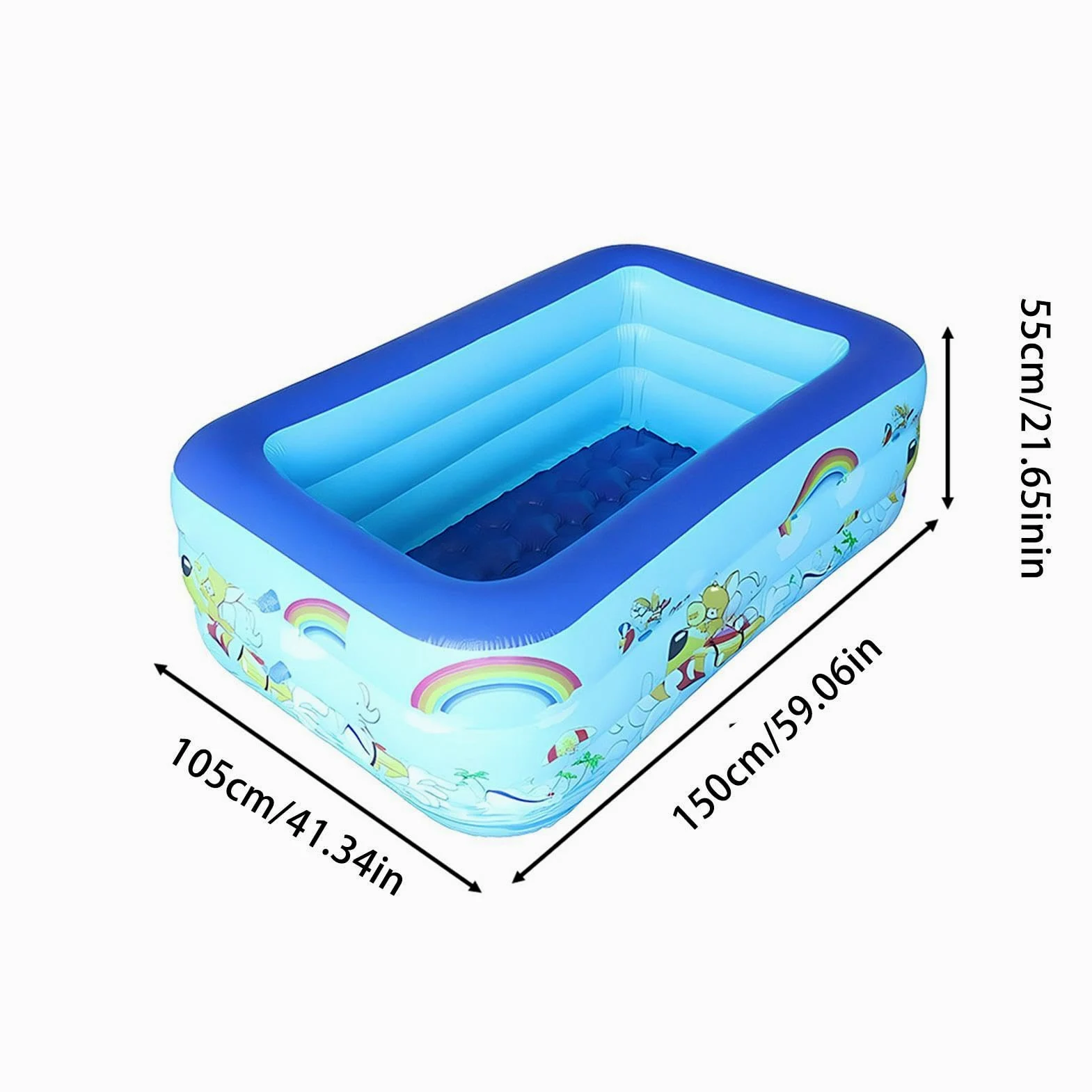 Gonflable Piscine pour avec Bouchon de Vidange Coussin à Air Épaissi pour | Piscine Gonflable avec Fonction de Bassin à Balles pour Jardin Appartement Anniversaire Filles Garçons Étudian