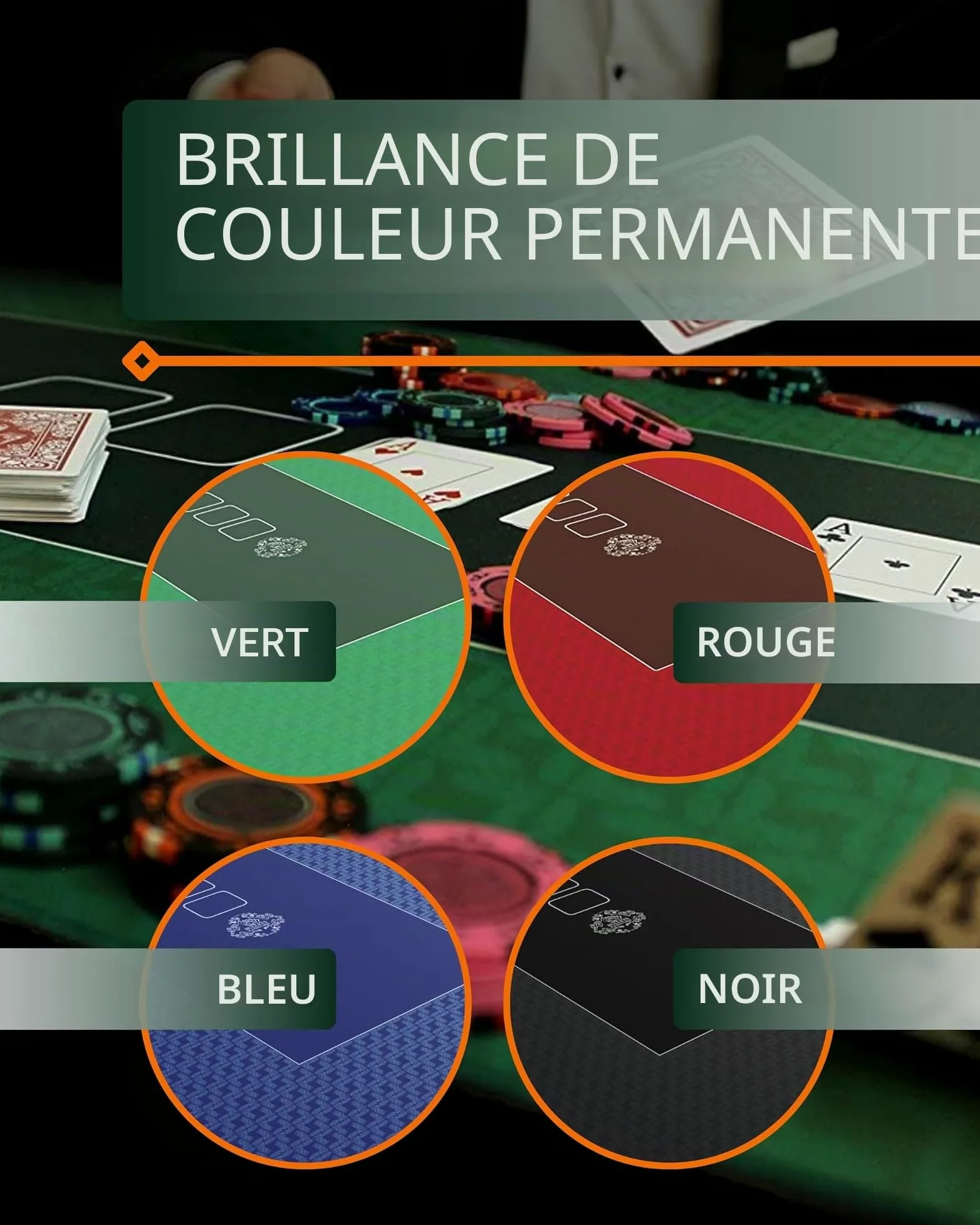Bullets Playing Cards | Tapis de Poker Vert Classique Design180x90cm | Surface Lisse Antidérapante, Qualité Classique, Lavable & Hydrofuge