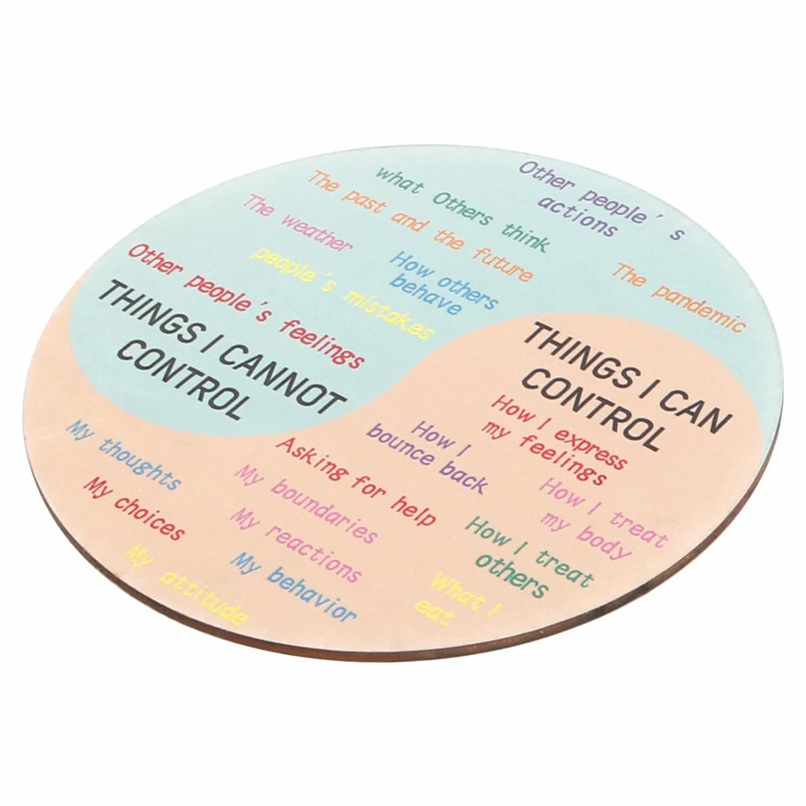Roue des Sentiments en Bois avec Support 15 cm x 15 cm